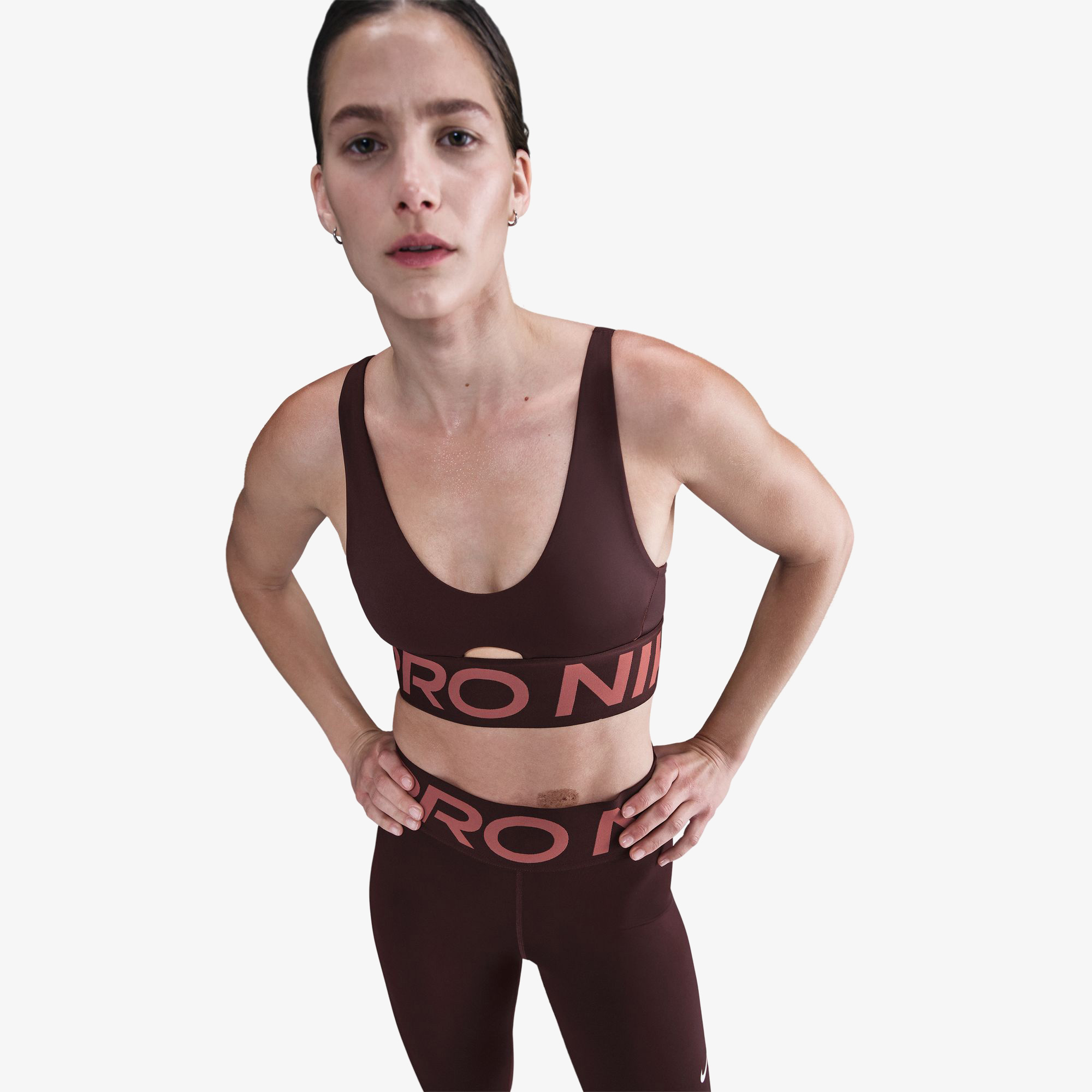 Nike Pro Indy Plunge Kadın Bordo Koşu Bra