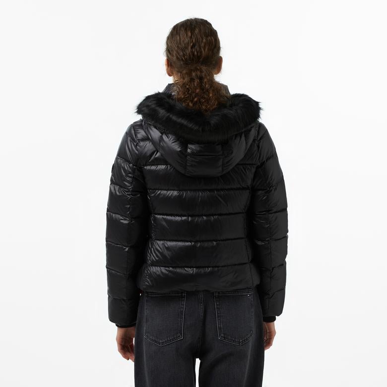 Tommy Hilfiger Gloss Down Slim Kadın Siyah Mont