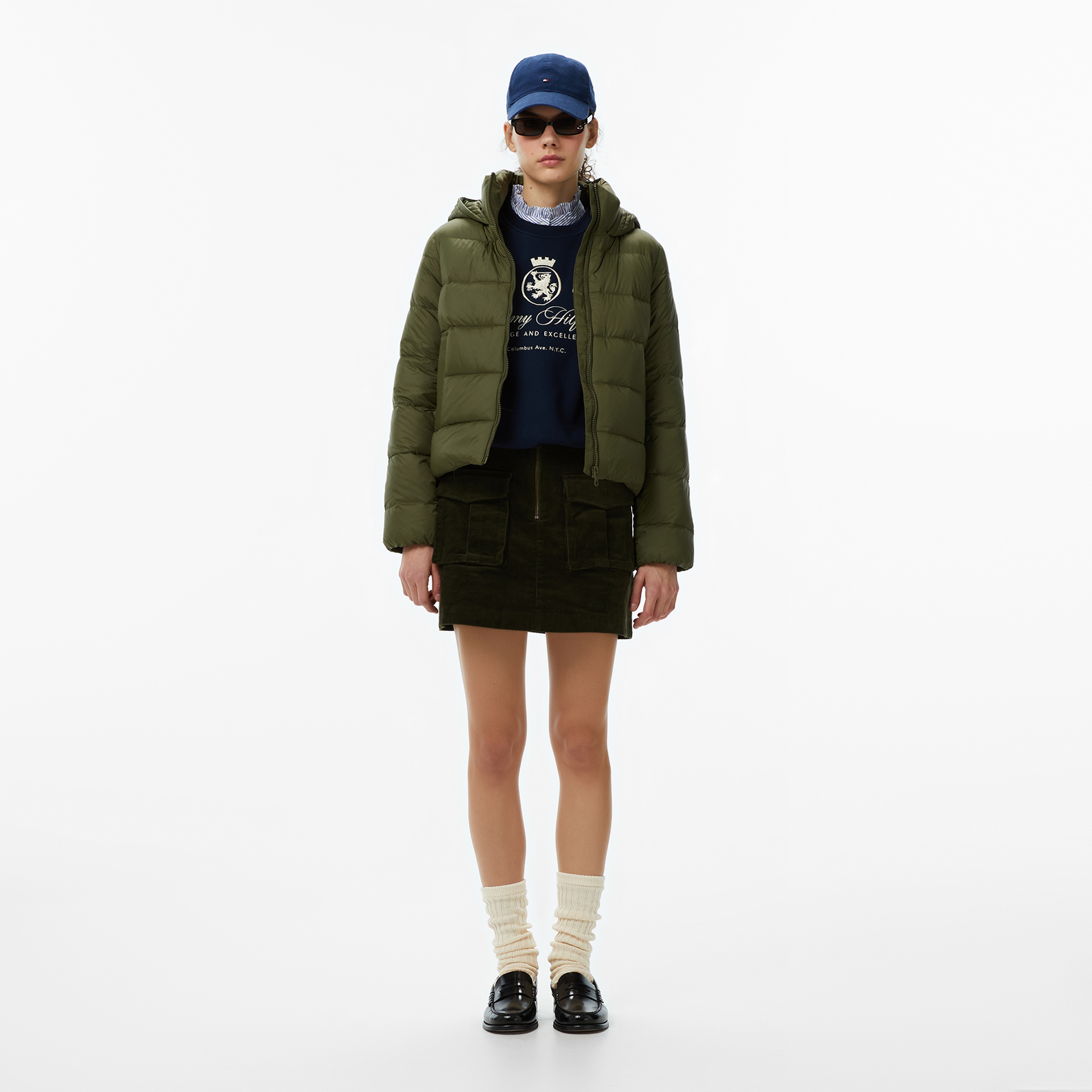 Tommy Hilfiger Casual Down Kadın Yeşil Mont