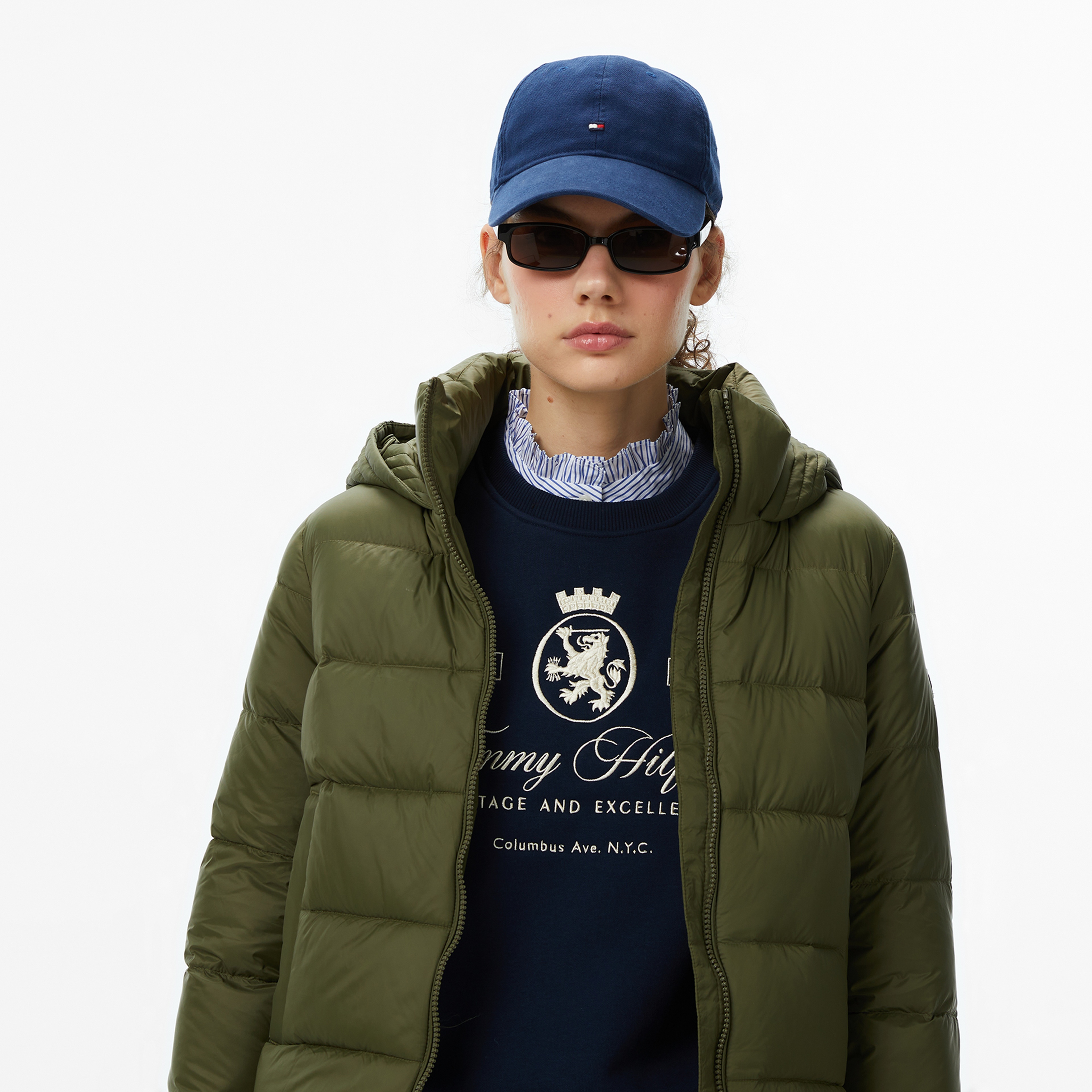 Tommy Hilfiger Casual Down Kadın Yeşil Mont