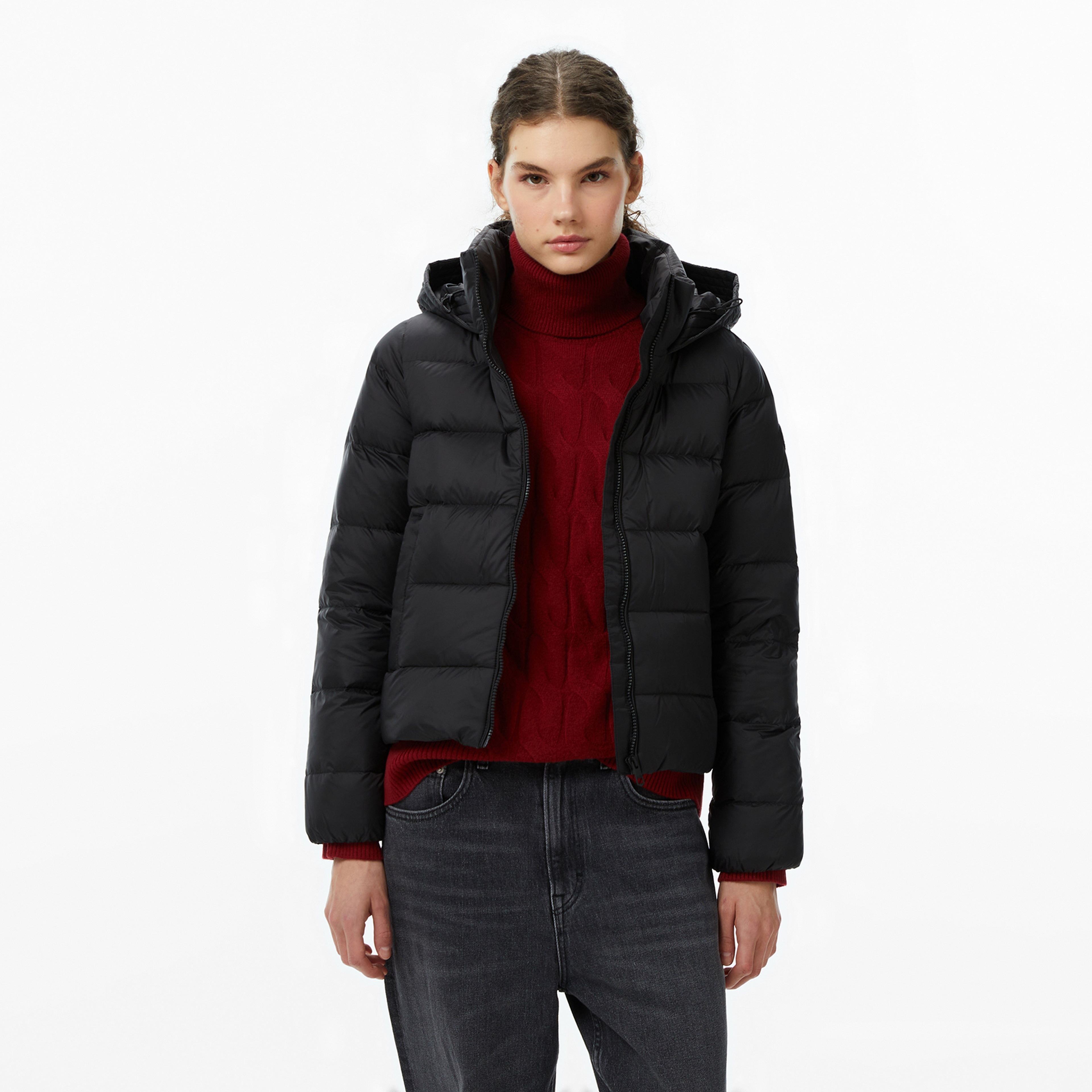 Tommy Hilfiger Down Casual Kadın Siyah Puffer Mont