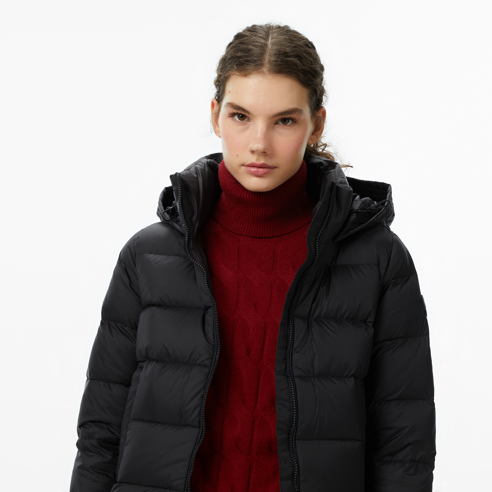 Tommy Hilfiger Down Casual Kadın Siyah Puffer Mont