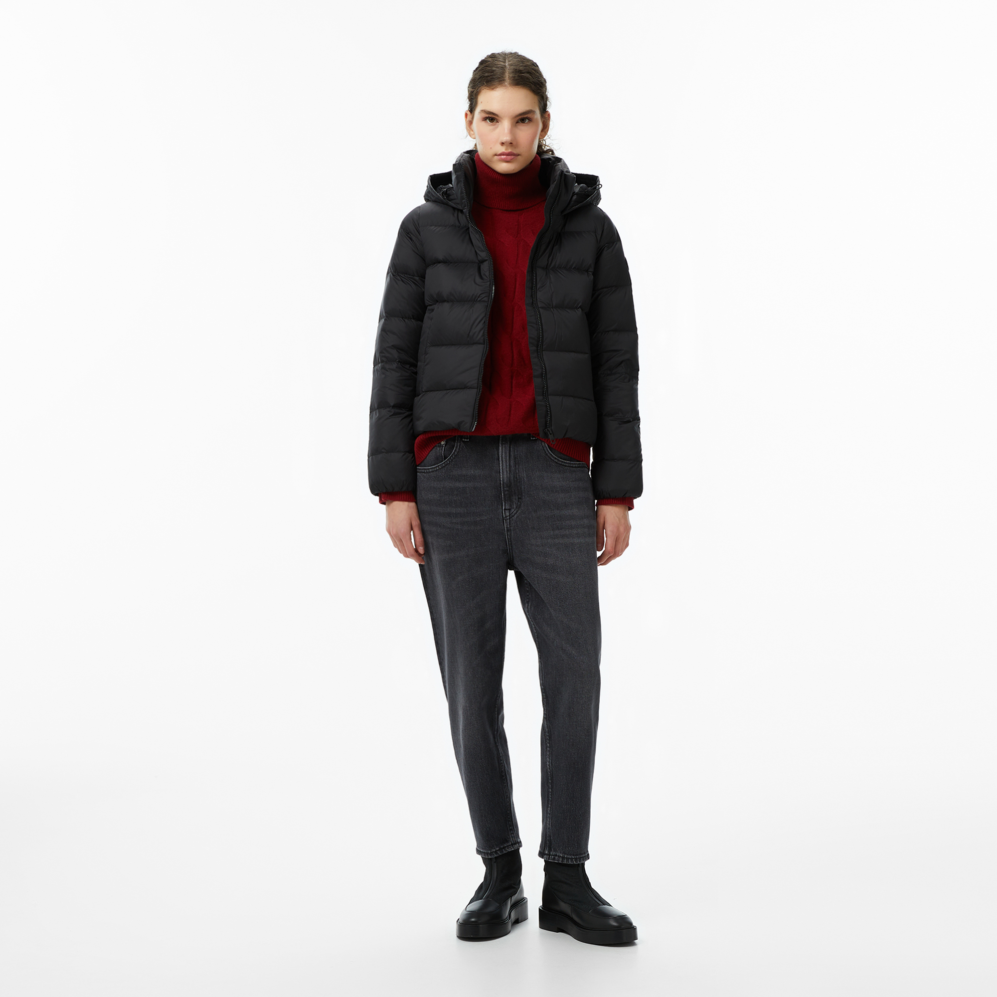 Tommy Hilfiger Down Casual Kadın Siyah Puffer Mont