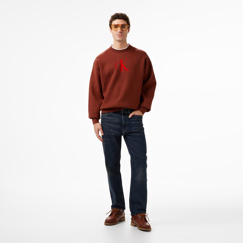 Calvin Klein Cashmere 3D Logo Erkek Kırmızı Triko