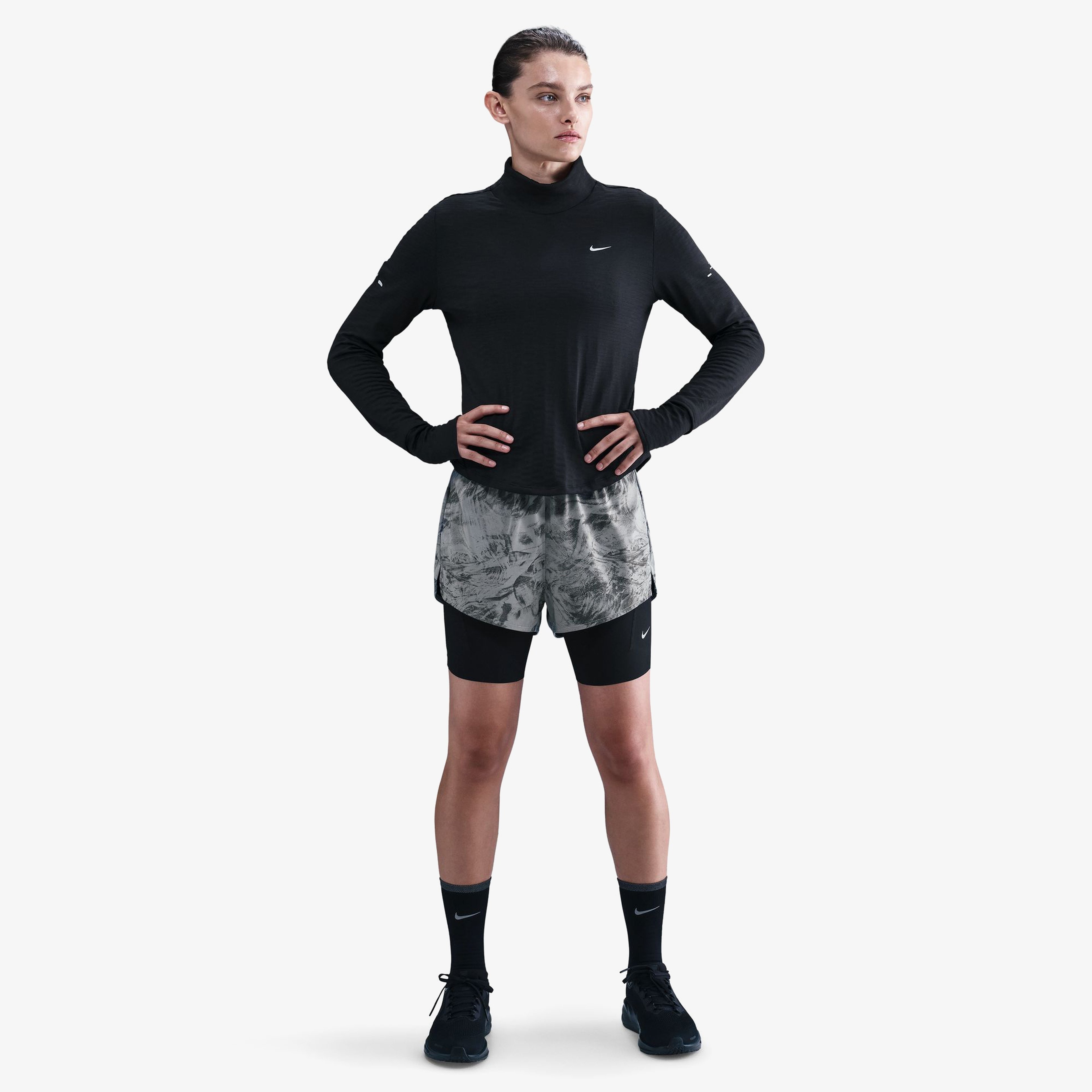 Nike Swft Mr Ref 2N1 Shrt Kadın Siyah Şort
