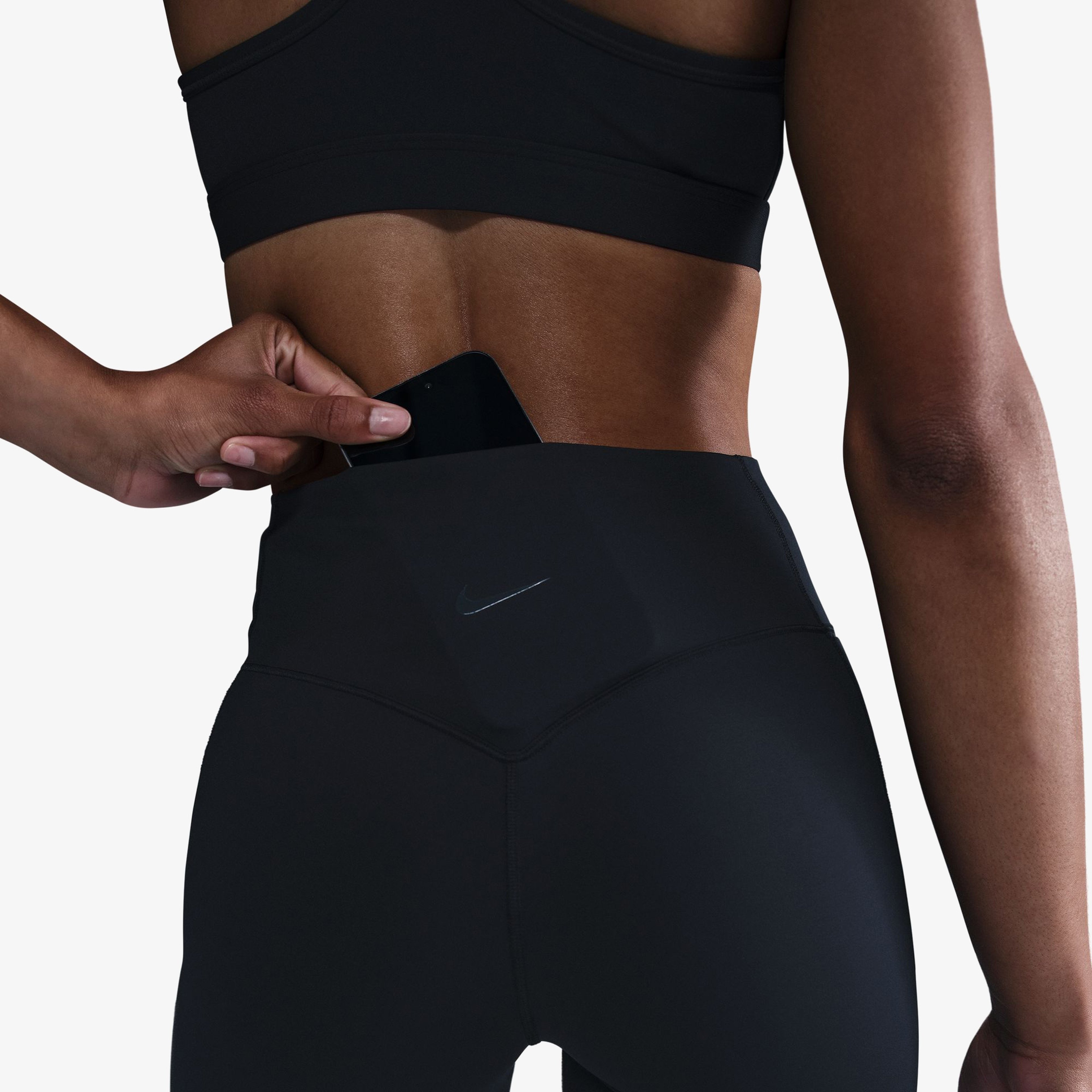 Nike Df Unvrsa Hr 5in Shrt Pkt Kadın Siyah Tayt
