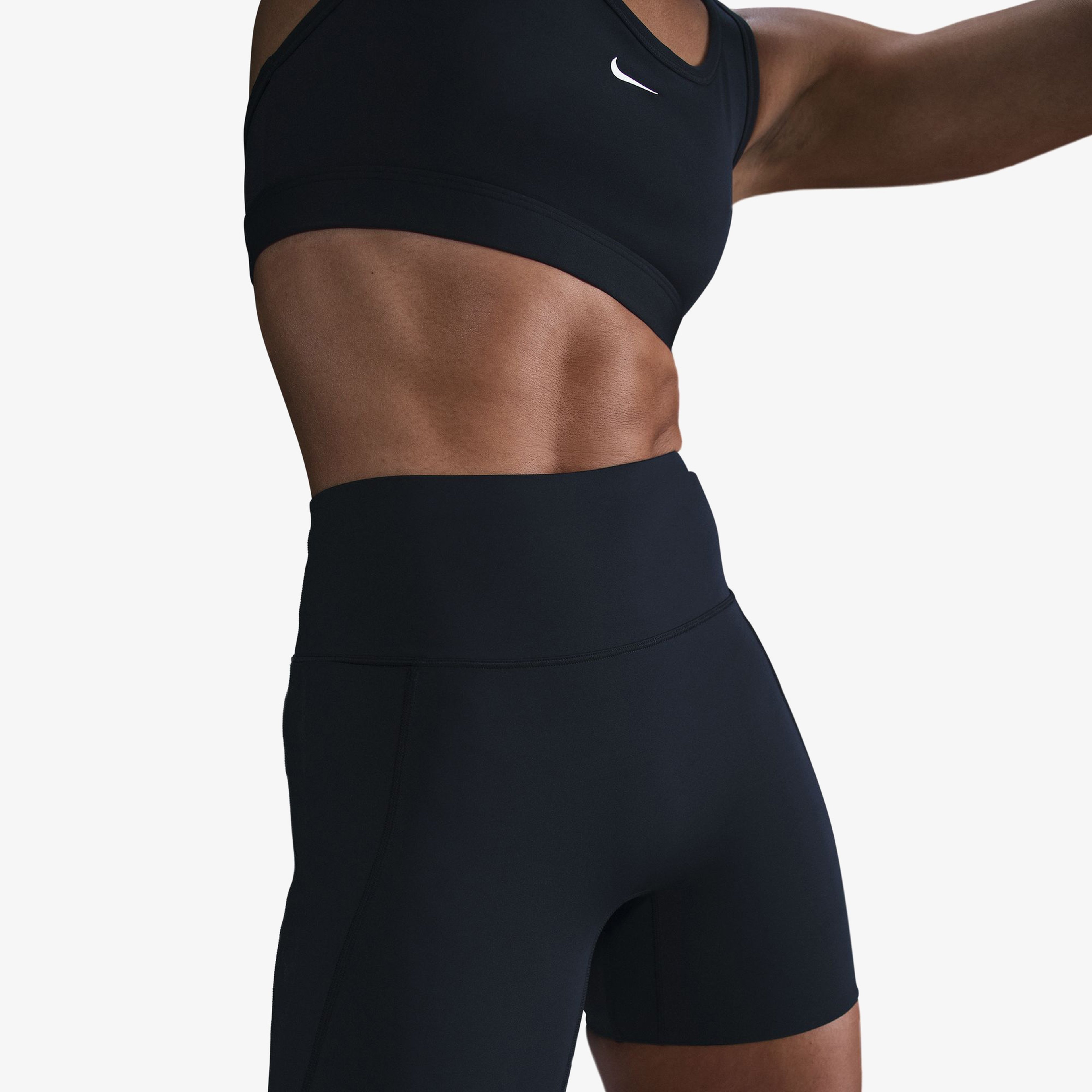 Nike Df Unvrsa Hr 5in Shrt Pkt Kadın Siyah Tayt