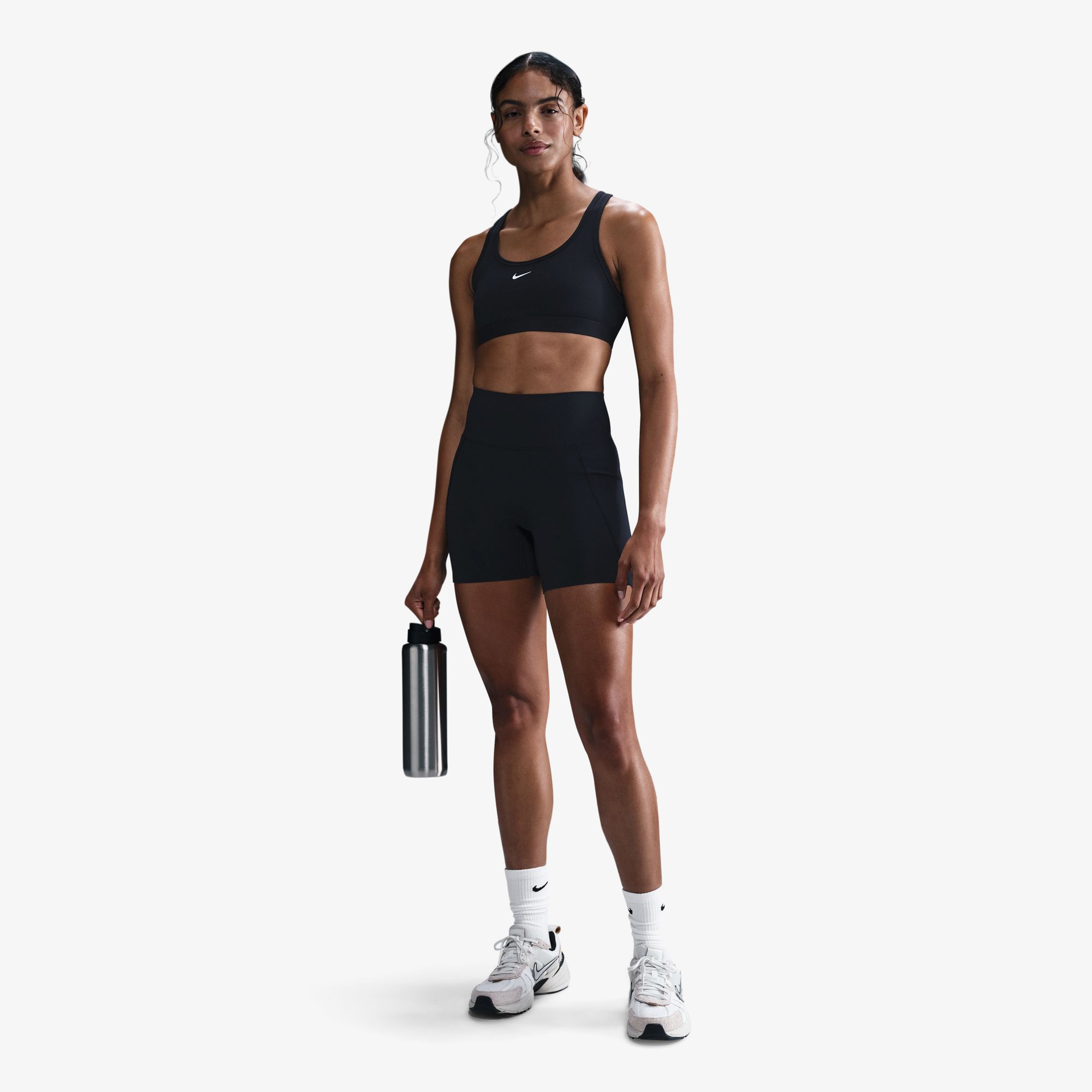 Nike Df Unvrsa Hr 5in Shrt Pkt Kadın Siyah Tayt
