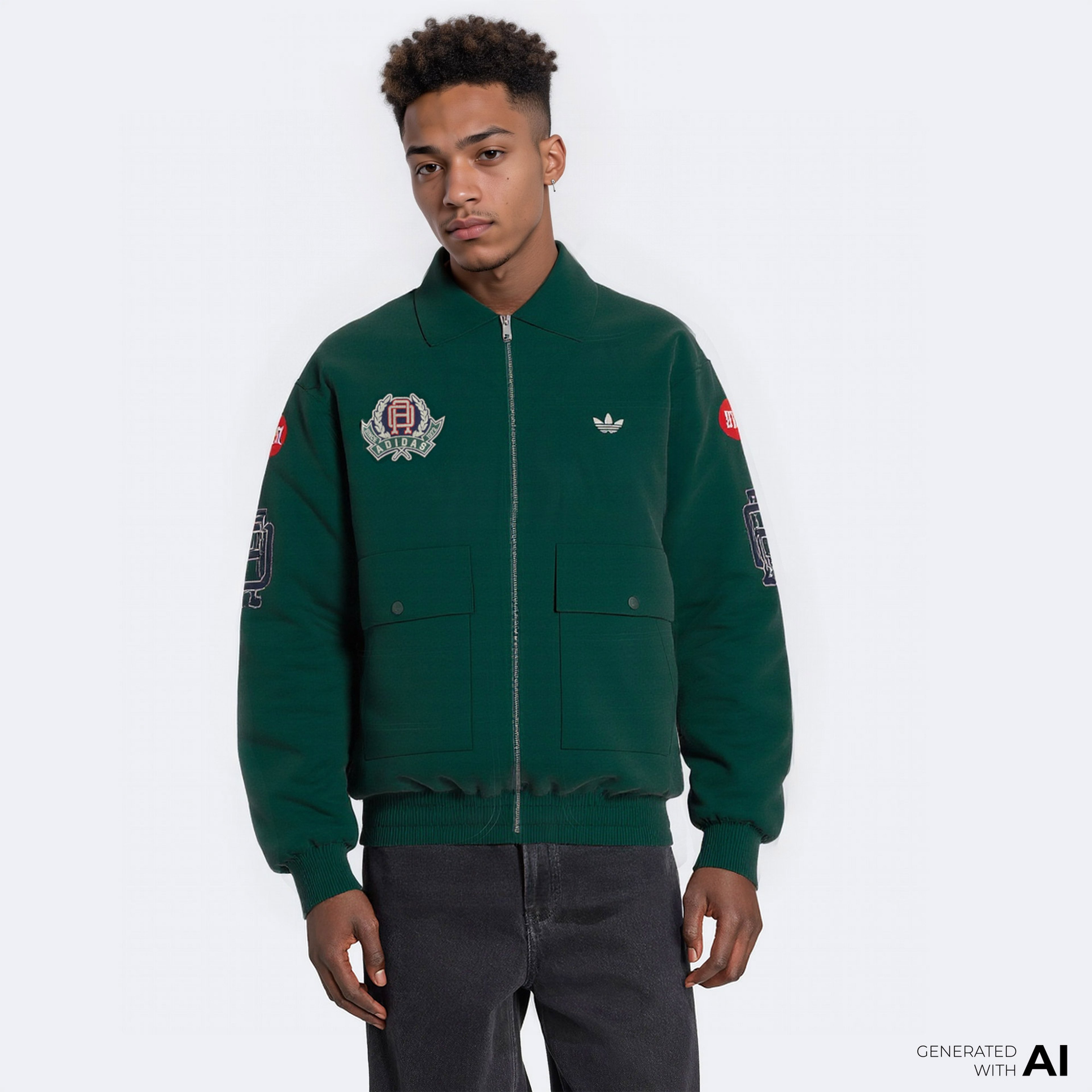 adidas Vrct Jkt Erkek Yün Karışımlı Yeşil Ceket