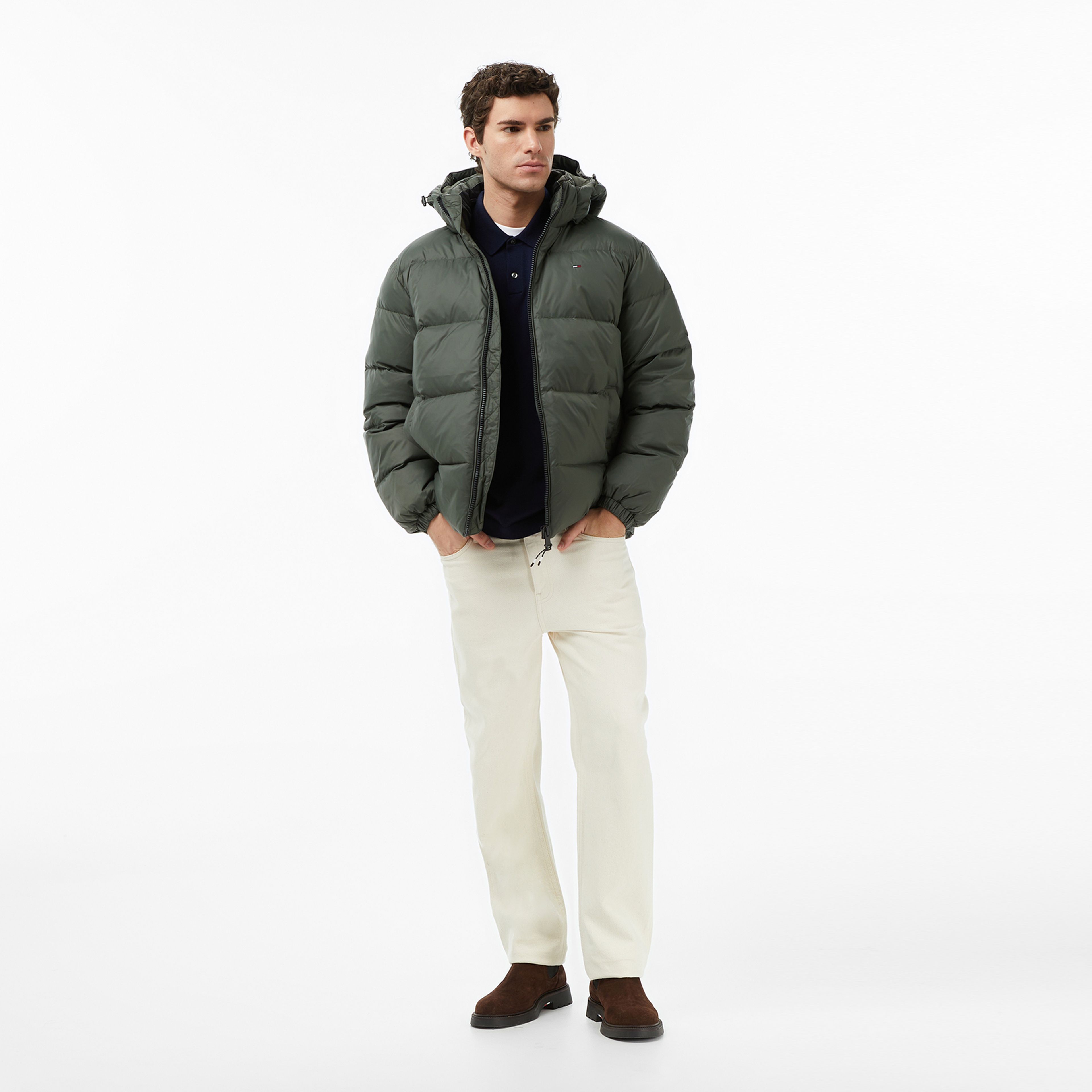 Tommy Jeans Essential Down Erkek Yeşil Ceket