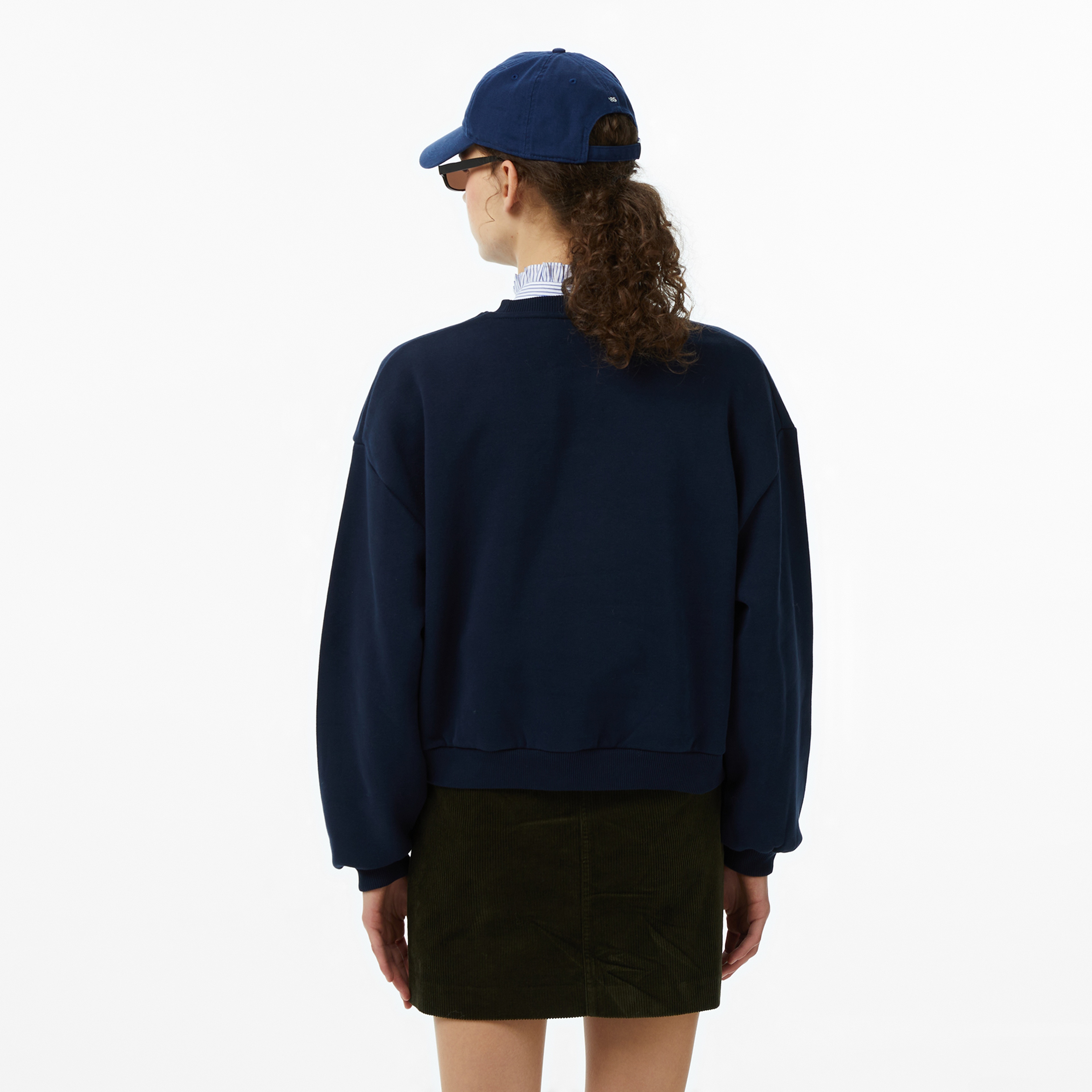 Tommy Hilfiger Varsity Crest Fleece Kadın Mavi Sweatshirt
