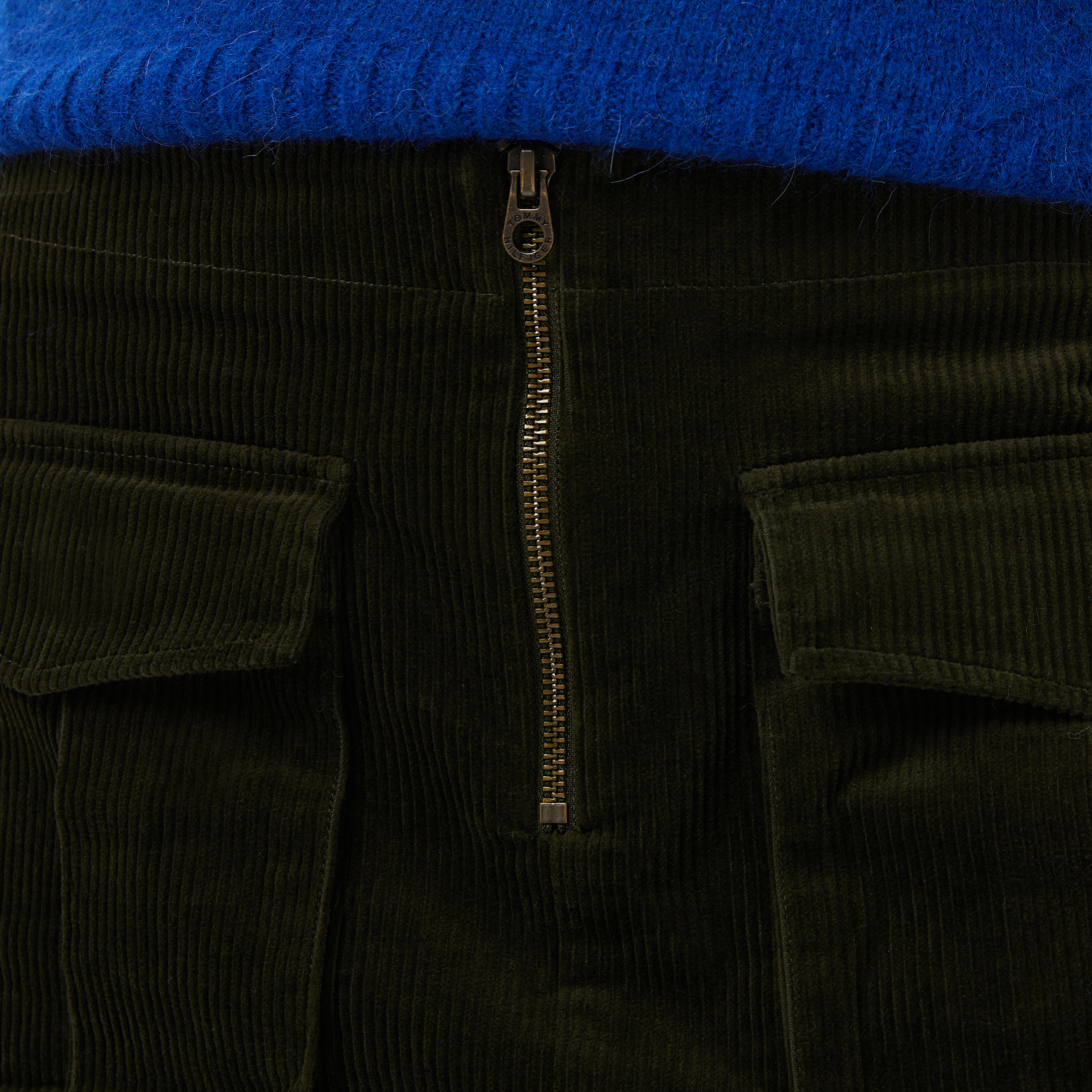 Tommy Hilfiger Corduroy Mini Kadın Yeşil Etek