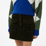 Tommy Hilfiger Corduroy Mini Kadın Yeşil Etek