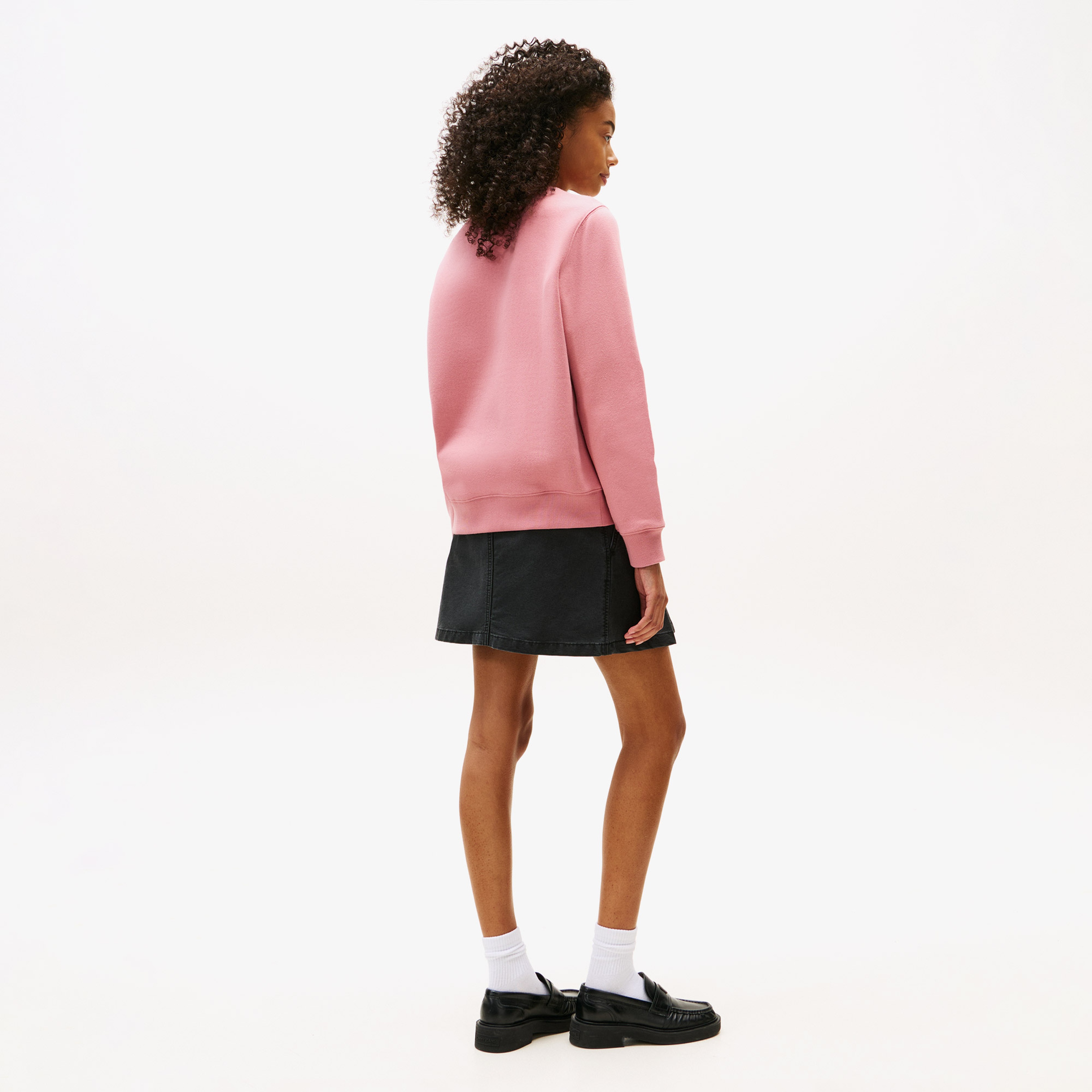 Tommy Jeans Regular Flag Kadın Pembe Sweatshirt