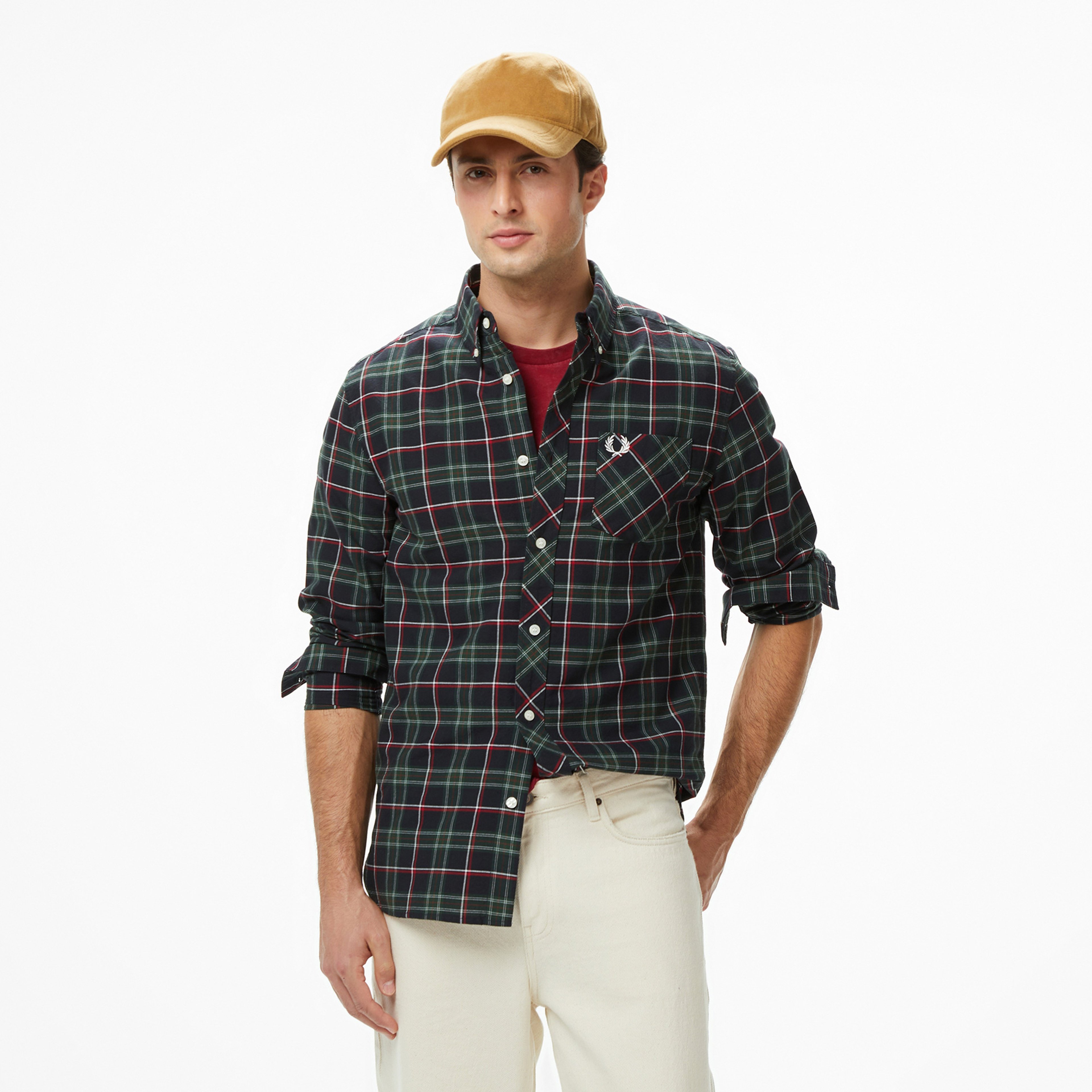 Fred Perry Tartan Erkek Renkli Gömlek
