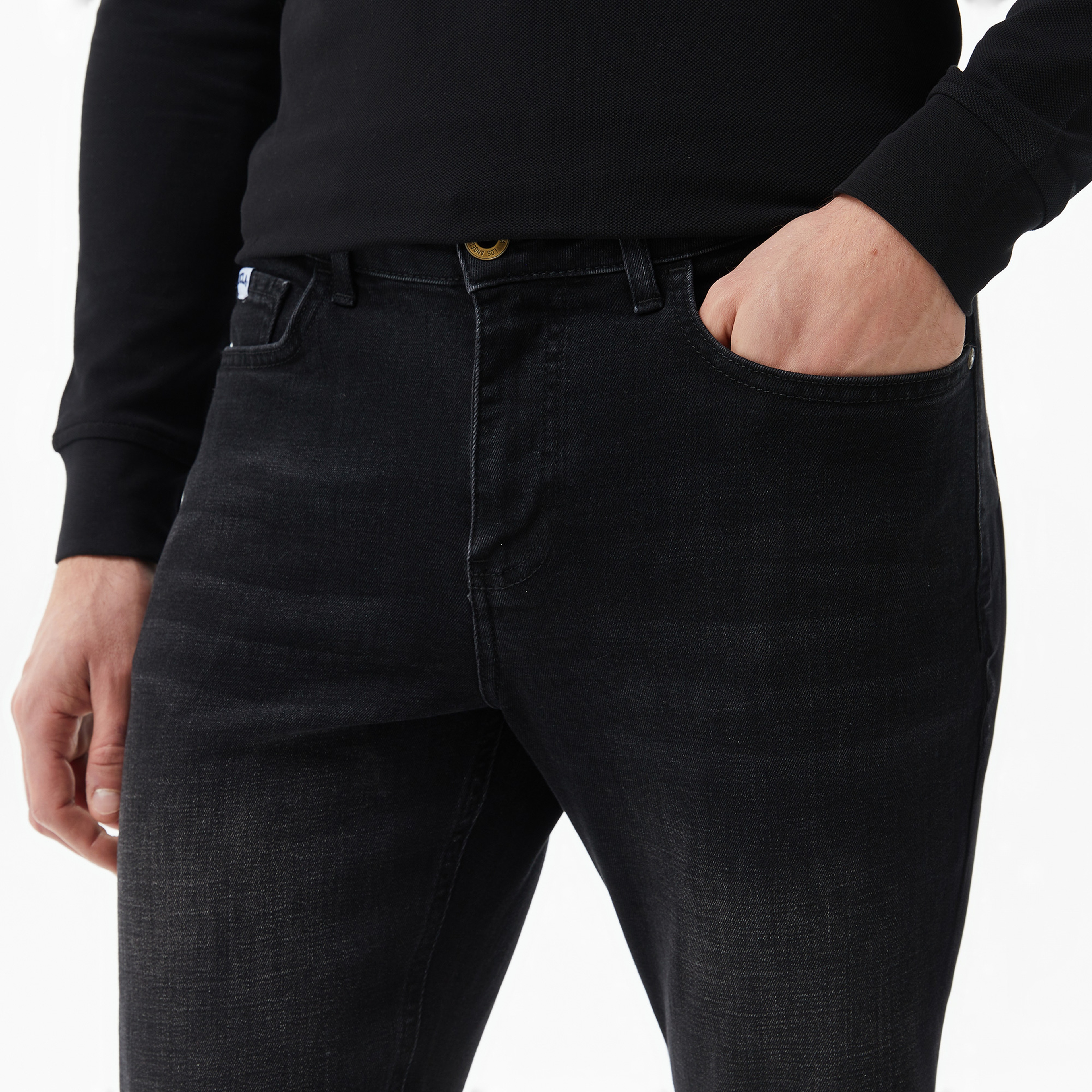 Ucla Fausto Nakışlı Erkek Siyah Denim Pantolon