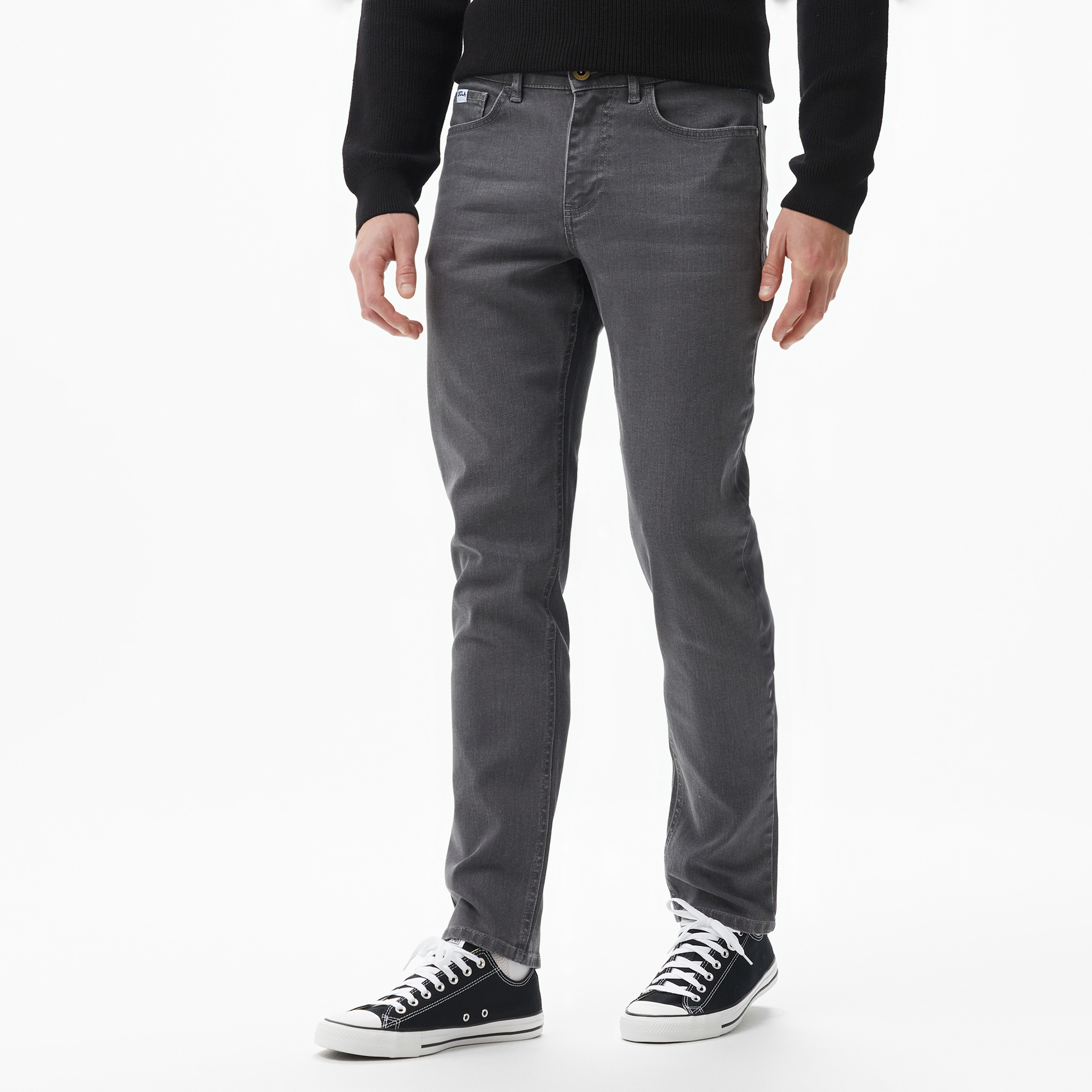 Ucla Fausto Nakışlı Erkek Gri Denim Pantolon