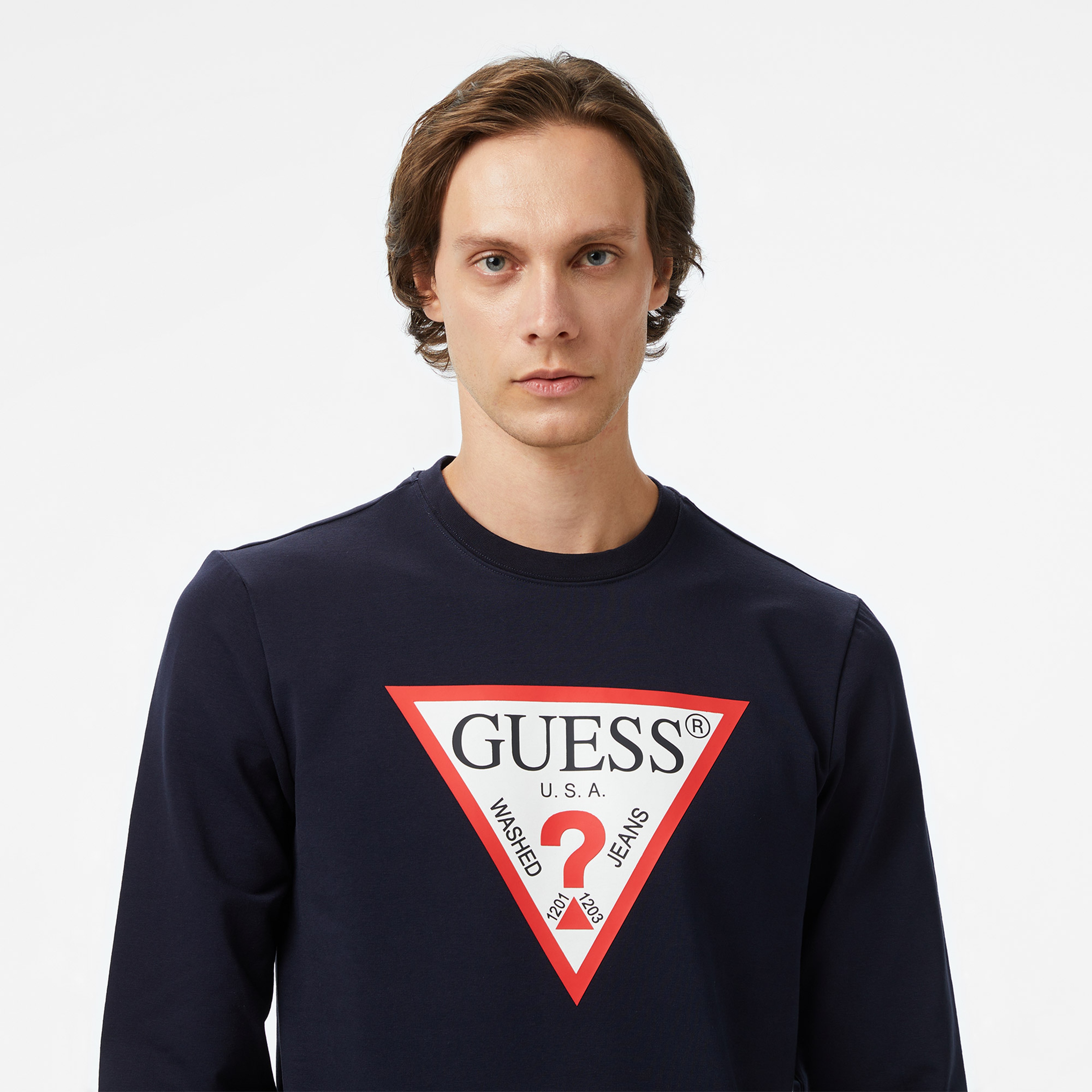 Guess Erkek Lacivert Sweatshirt