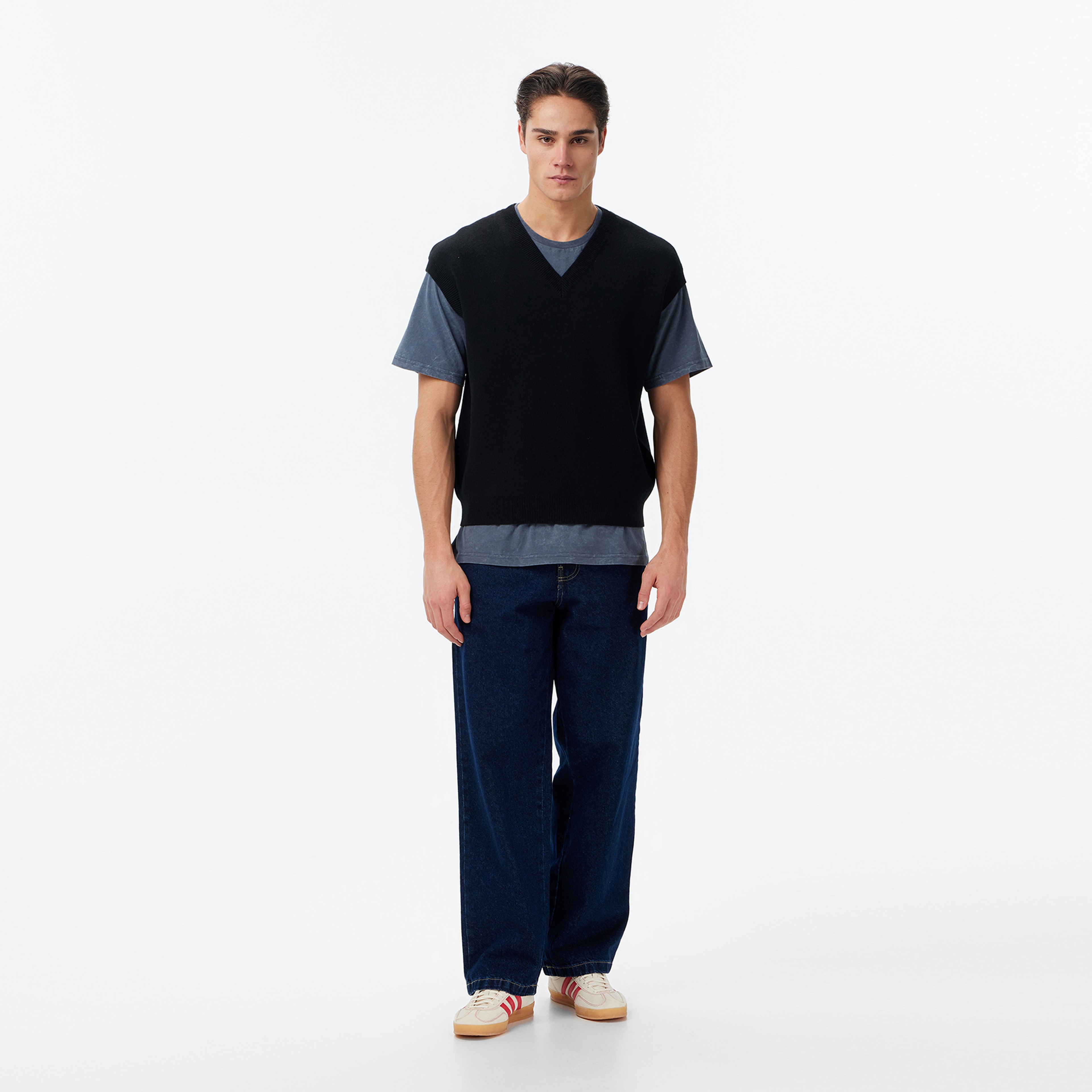 Les Benjamins Regular Fit Erkek Siyah Süveter