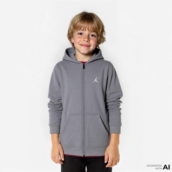 Jordan Dri-Fit Brooklyn Flight Çocuk Gri Sweatshirt