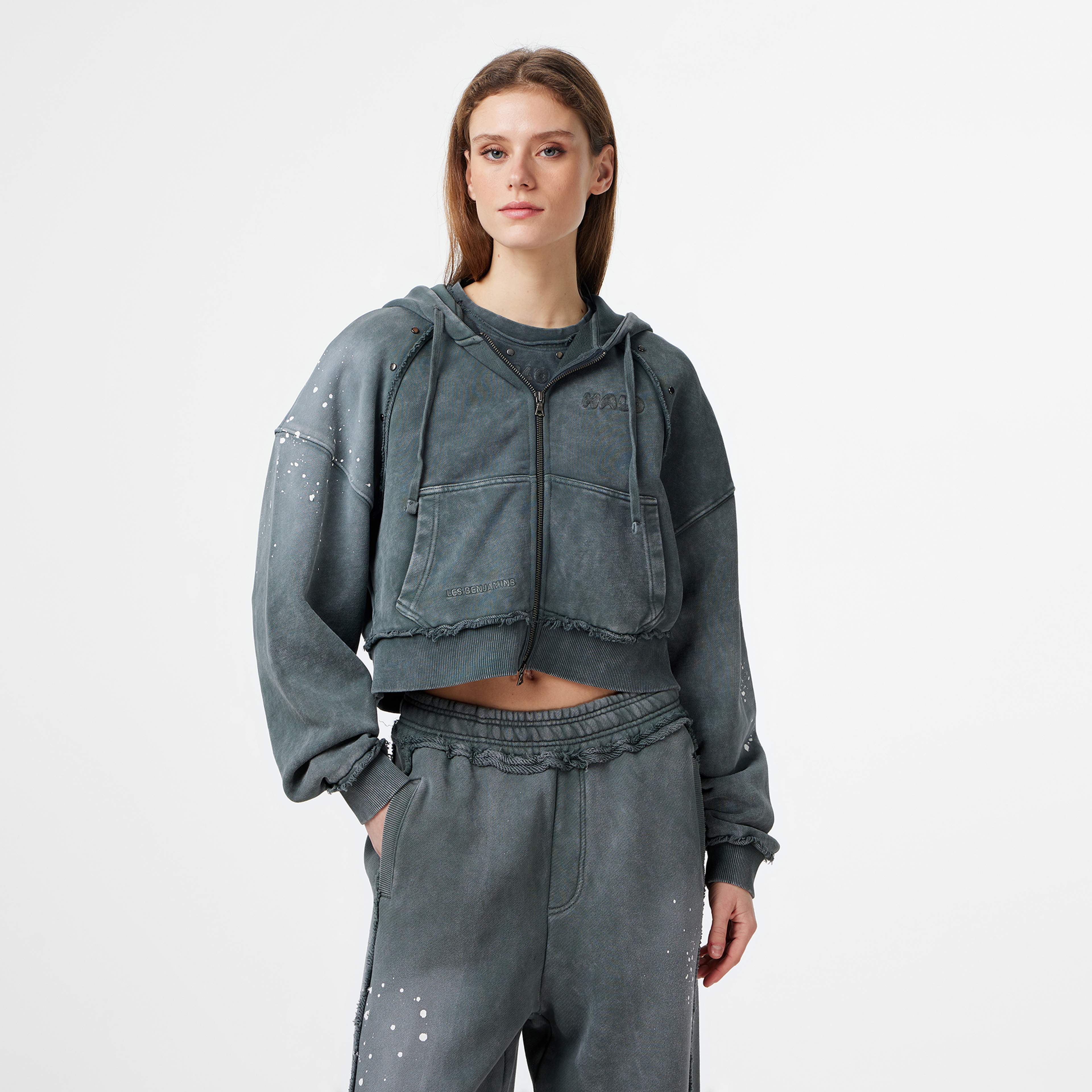 Les Benjamins Regular Fit Kadın Gri Sweatshirt