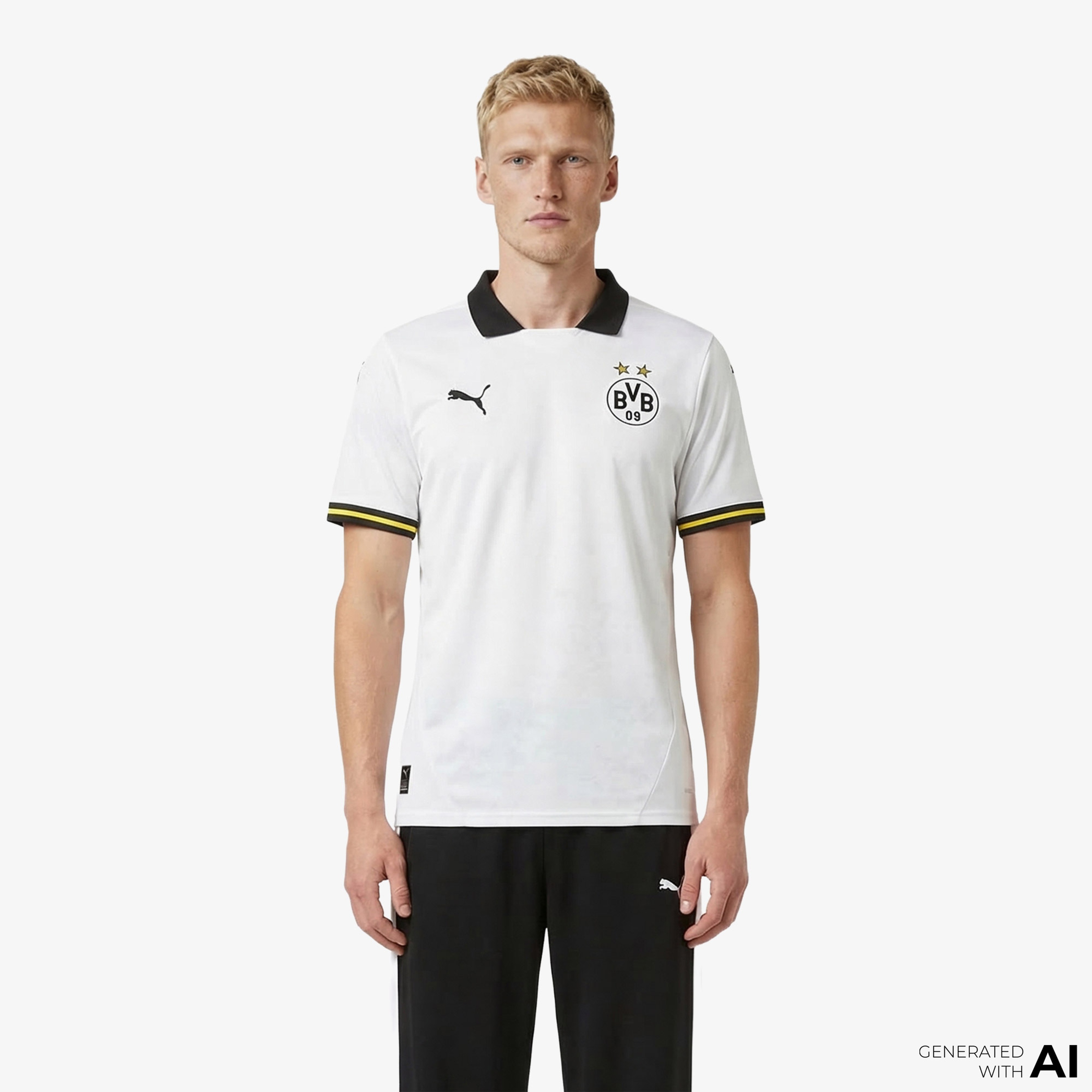 Puma Bourissia Dortmund FC Erkek Beyaz Forma
