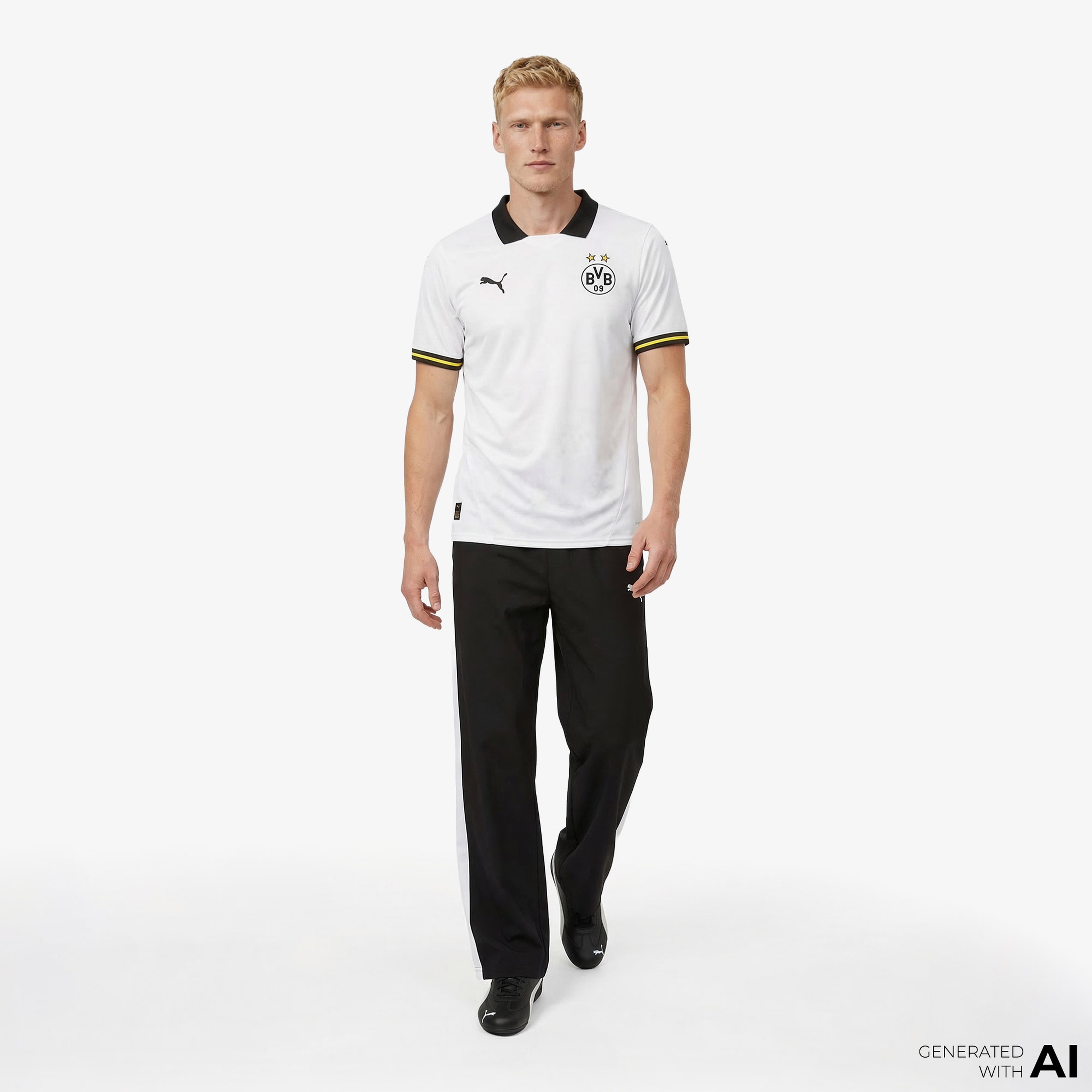 Puma Bourissia Dortmund FC Erkek Beyaz Forma
