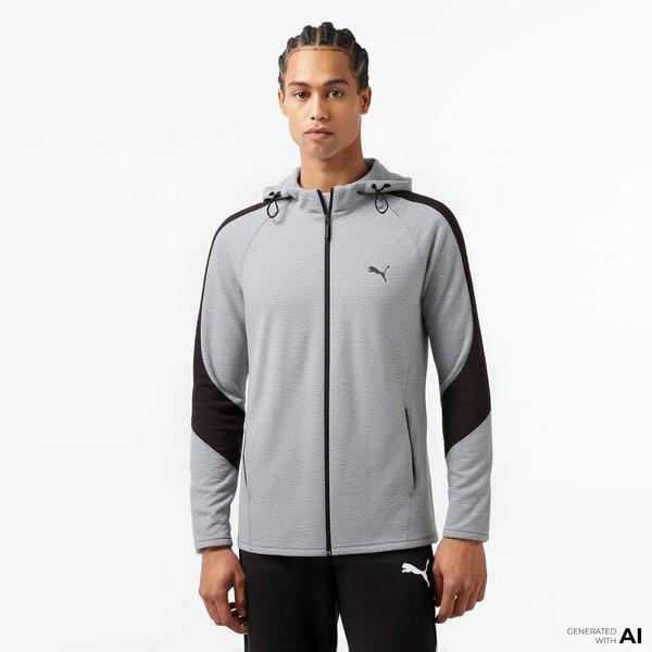 Puma EVOSTRIPE Core FZ  Erkek Gri Sweatshirt