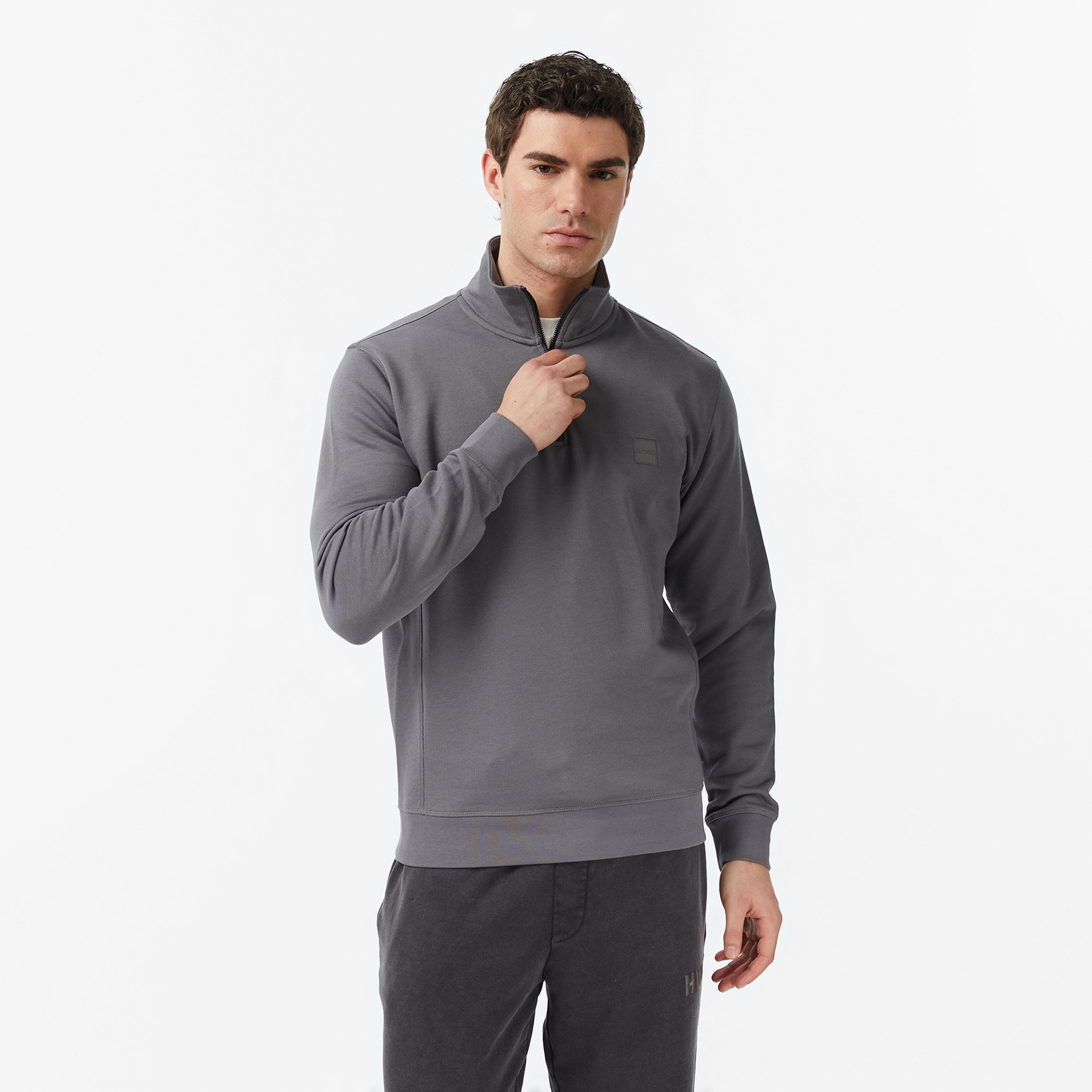 Boss Zetrust Erkek Gri Sweatshirt