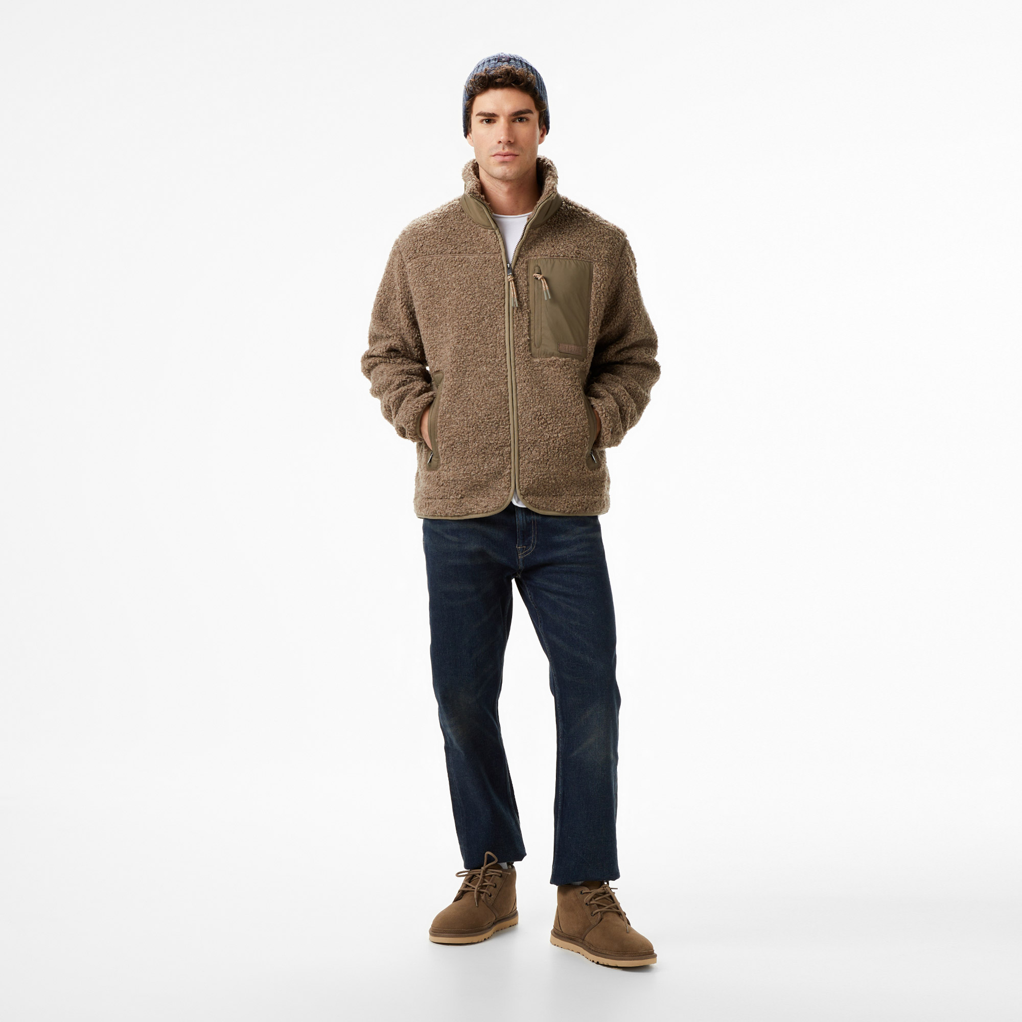 Tommy Hilfiger Teddy Through Erkek Bej Fermuarlı Sweatshirt