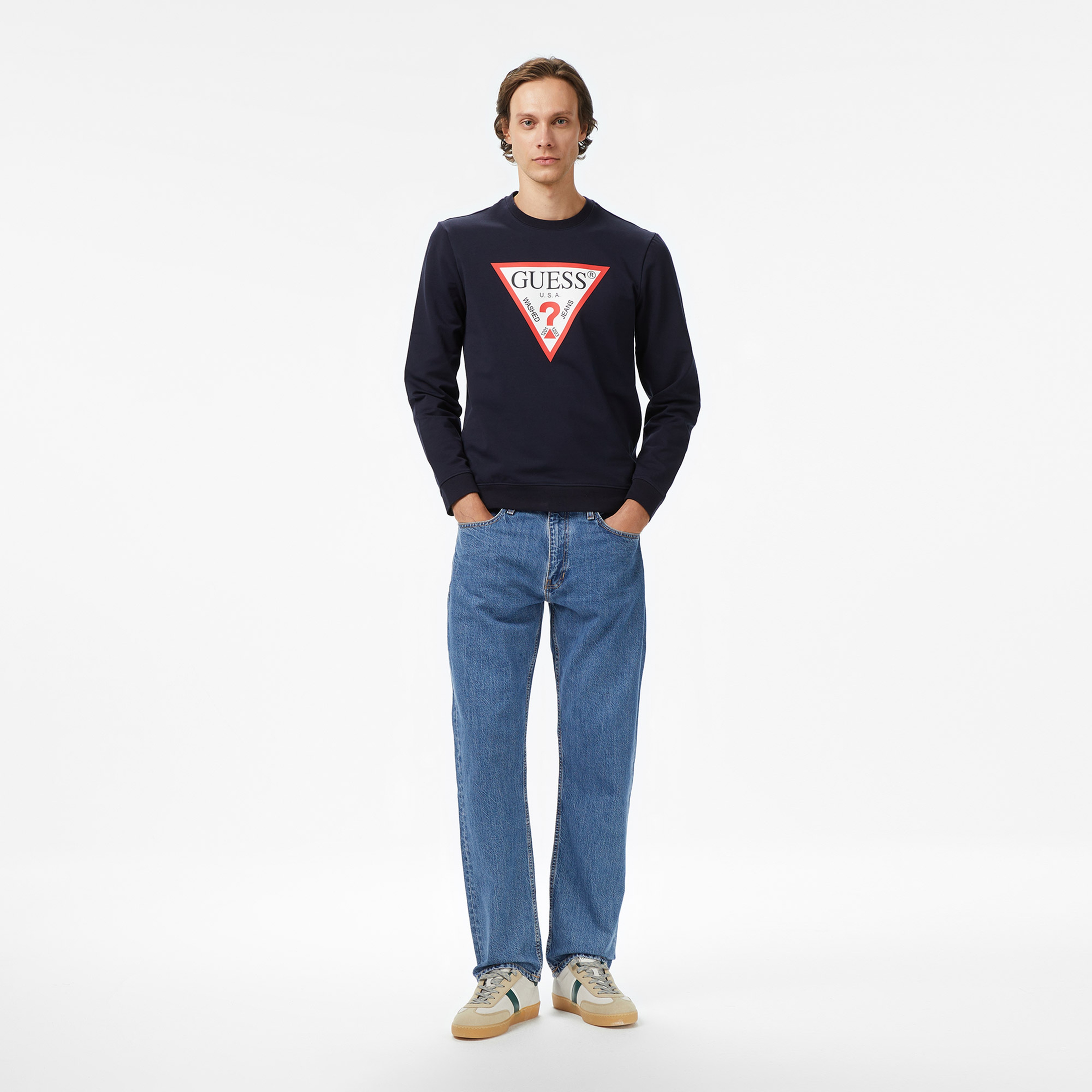 Guess Erkek Lacivert Sweatshirt