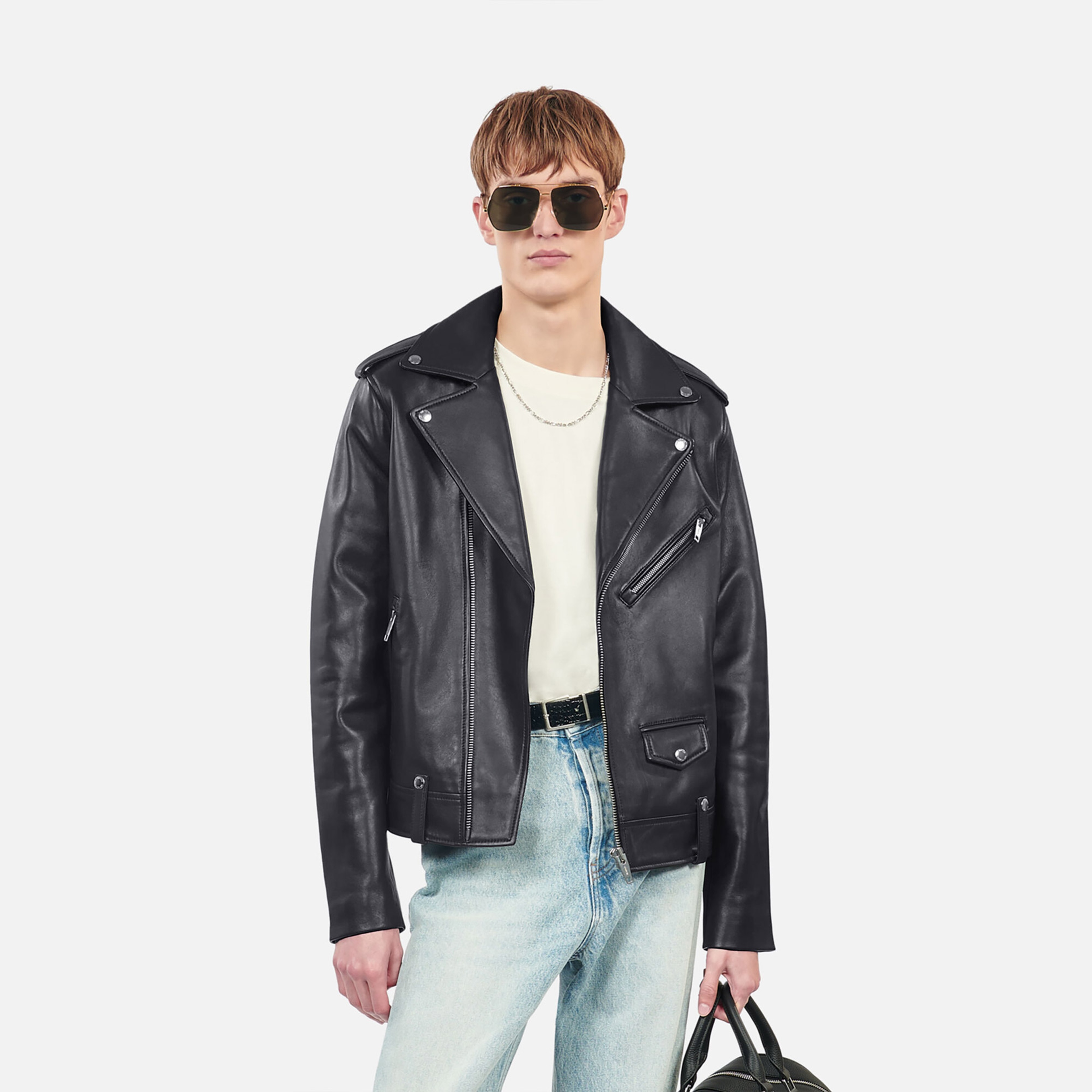 ERKEK SİYAH DERİ CEKET