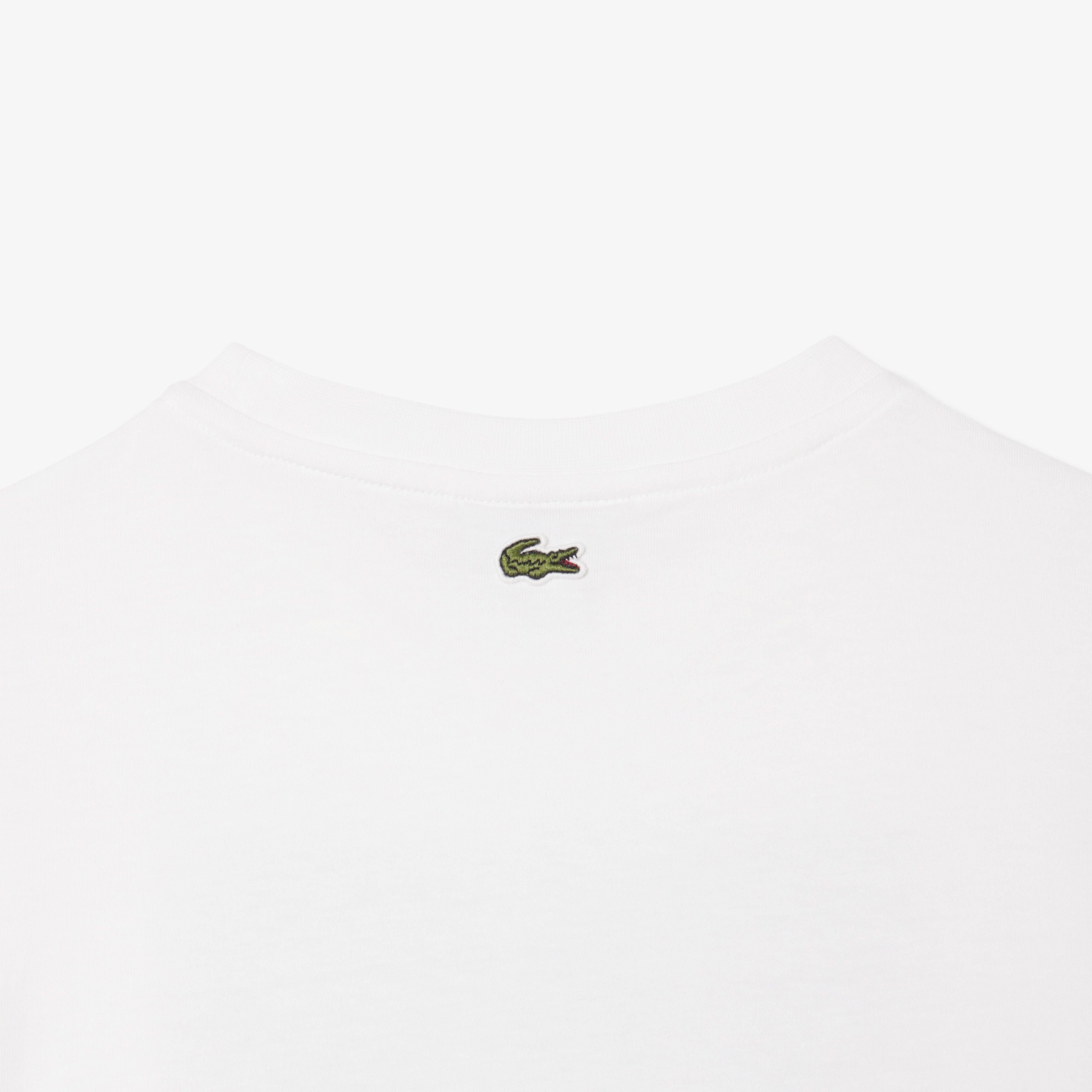 Lacoste Çocuk Bisiklet Yaka Baskılı Beyaz T-Shirt