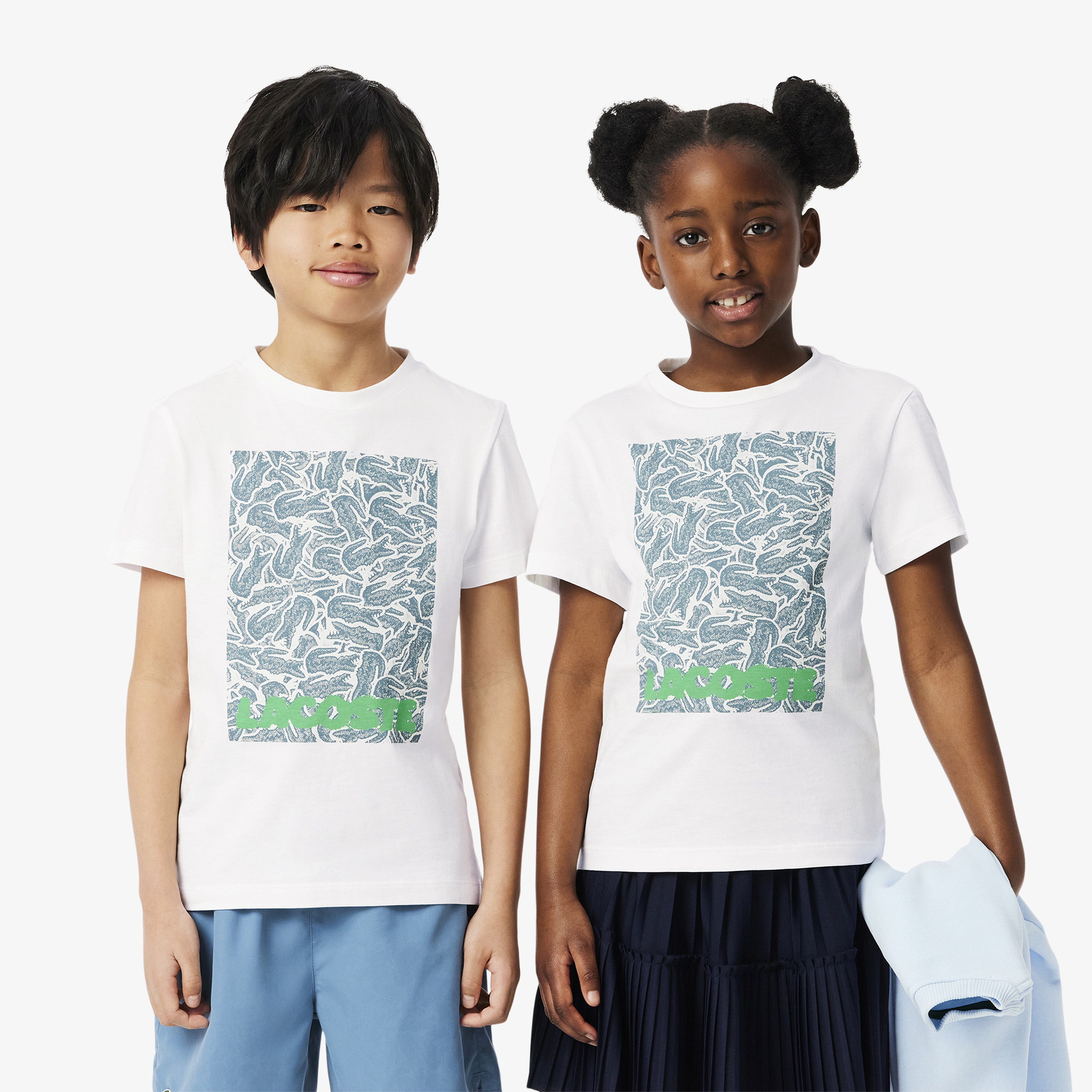 Lacoste Çocuk Bisiklet Yaka Baskılı Beyaz T-Shirt