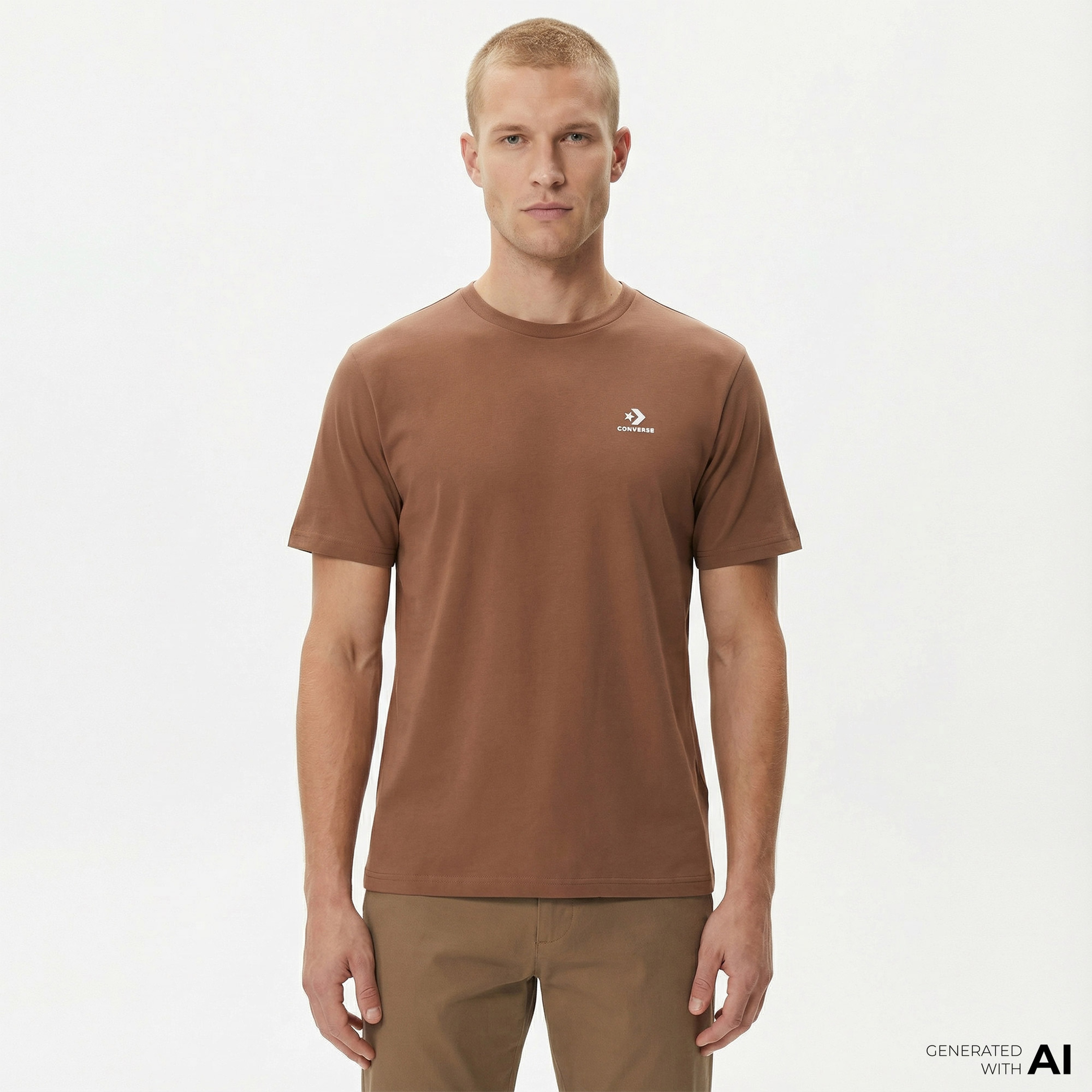 Converse Classic Unisex Kahverengi T-Shirt