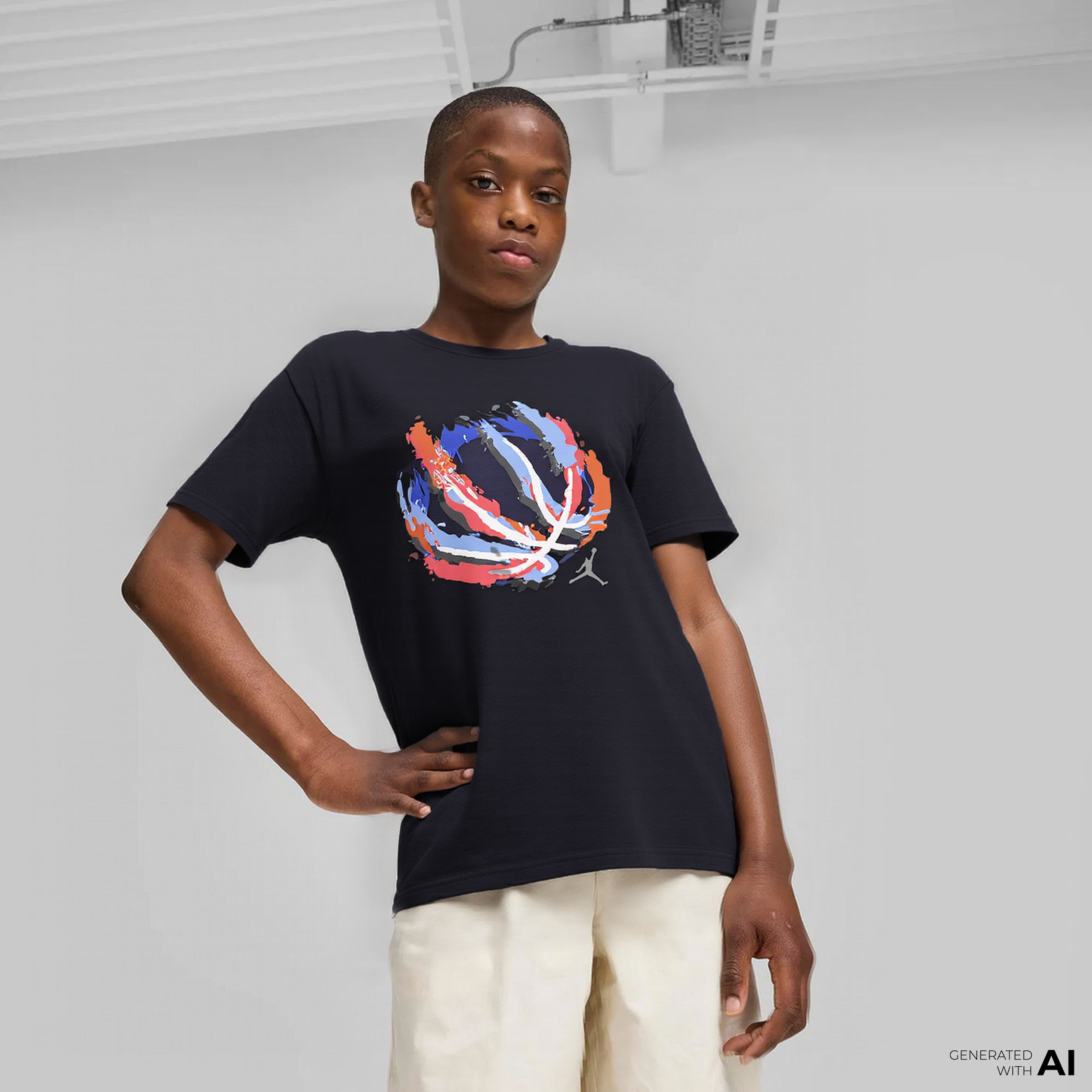 Jordan Basketball Fire Çocuk Siyah T-Shirt