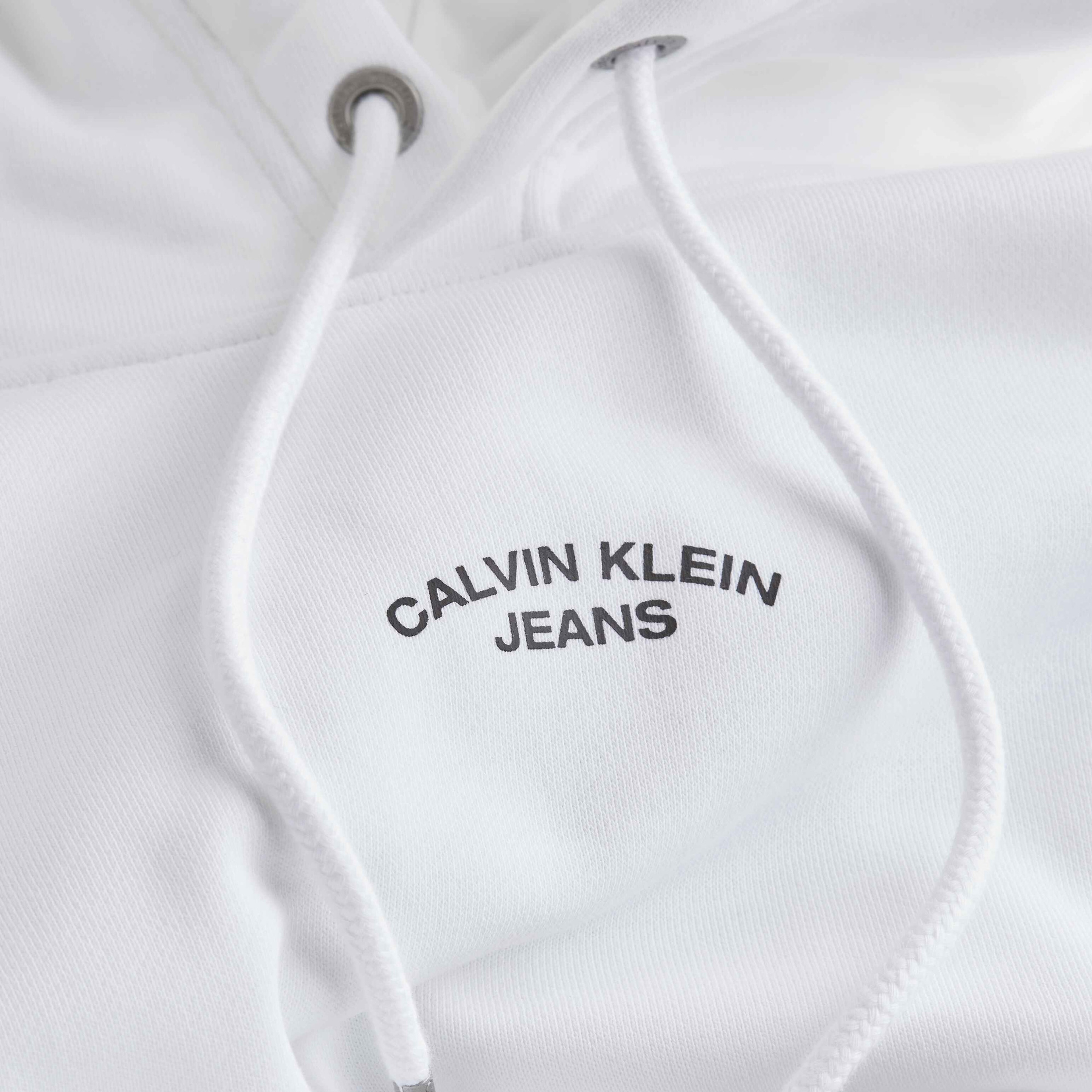 Calvin Klein Canvas Curve Graphic Beyaz Erkek Sweatshirt