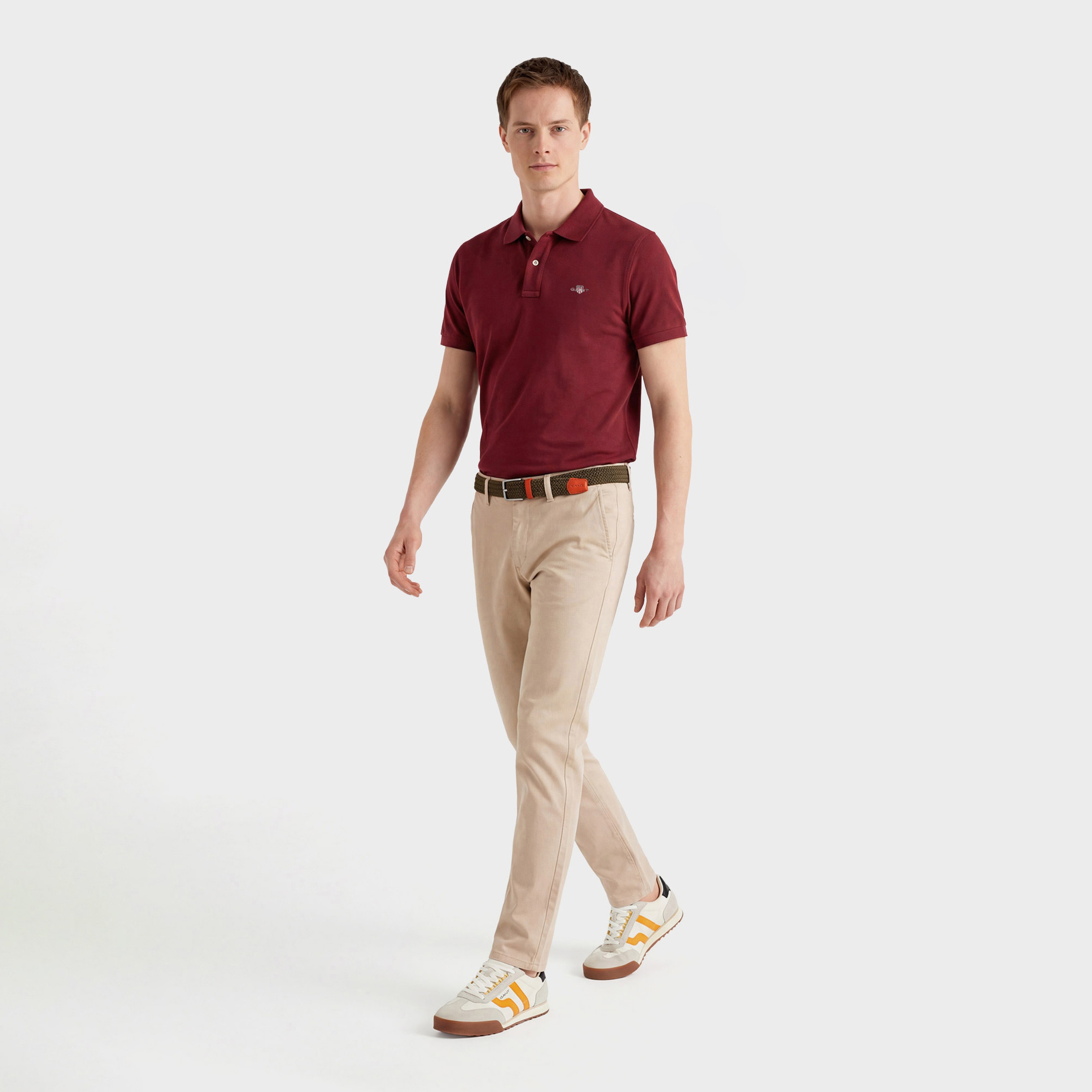 GANT Erkek Bordo Regular Fit Polo