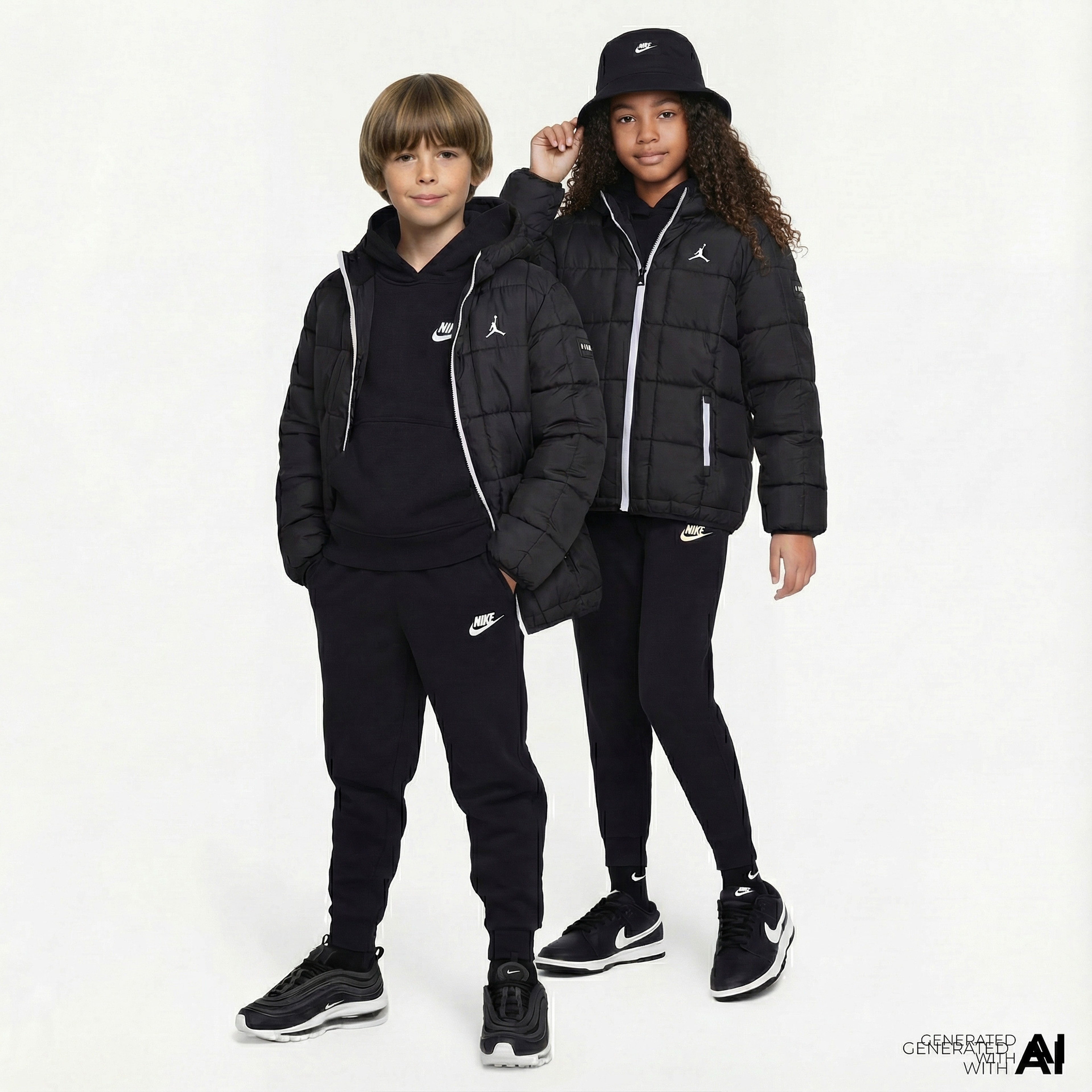 Jordan Essential Midweight Puffer Çocuk Siyah Mont