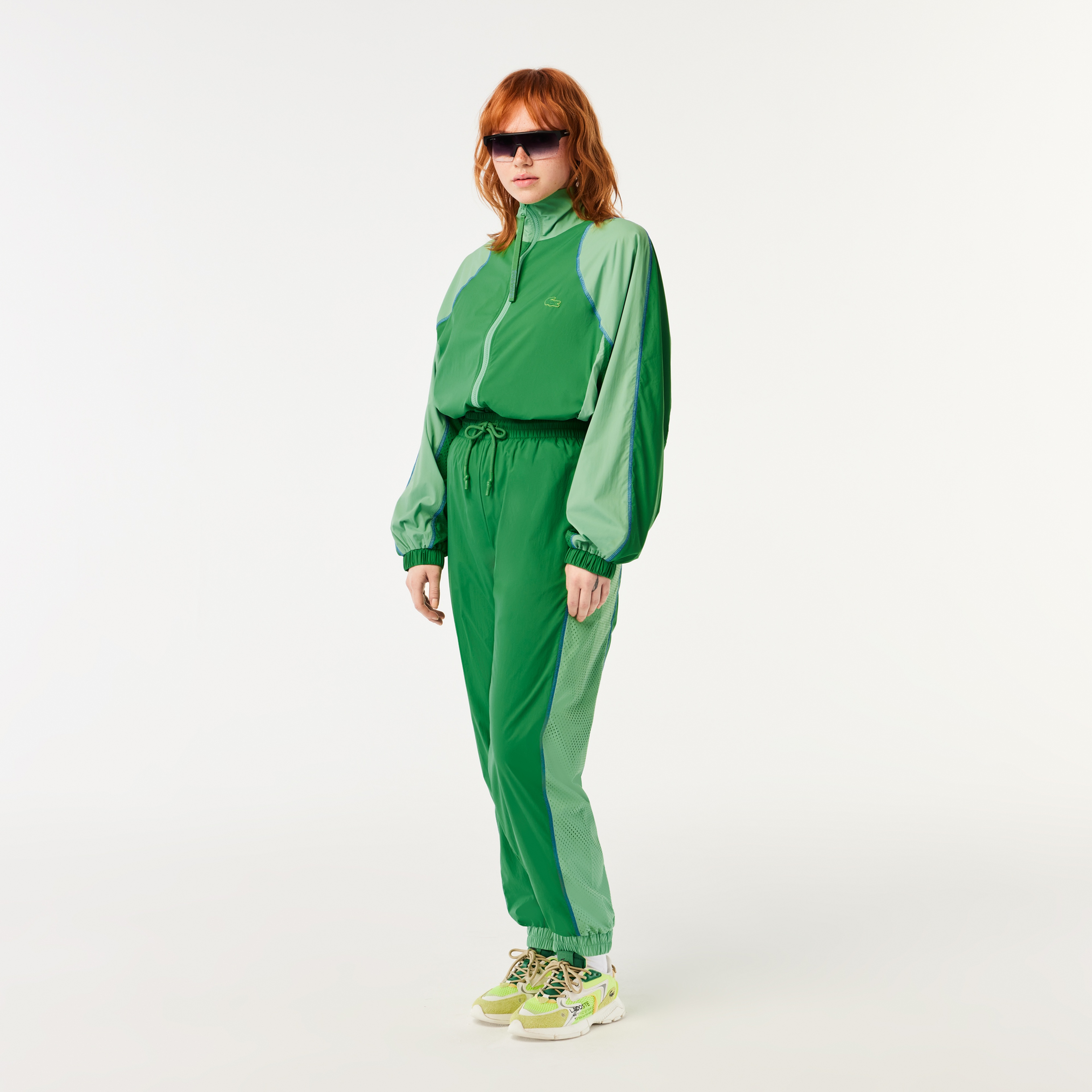 Kadın Renk Bloklu Yeşil Eşofman Altı