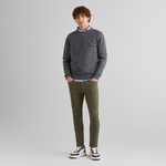GANT Erkek Gri Regular Fit Bisiklet Yaka Yün Kazak