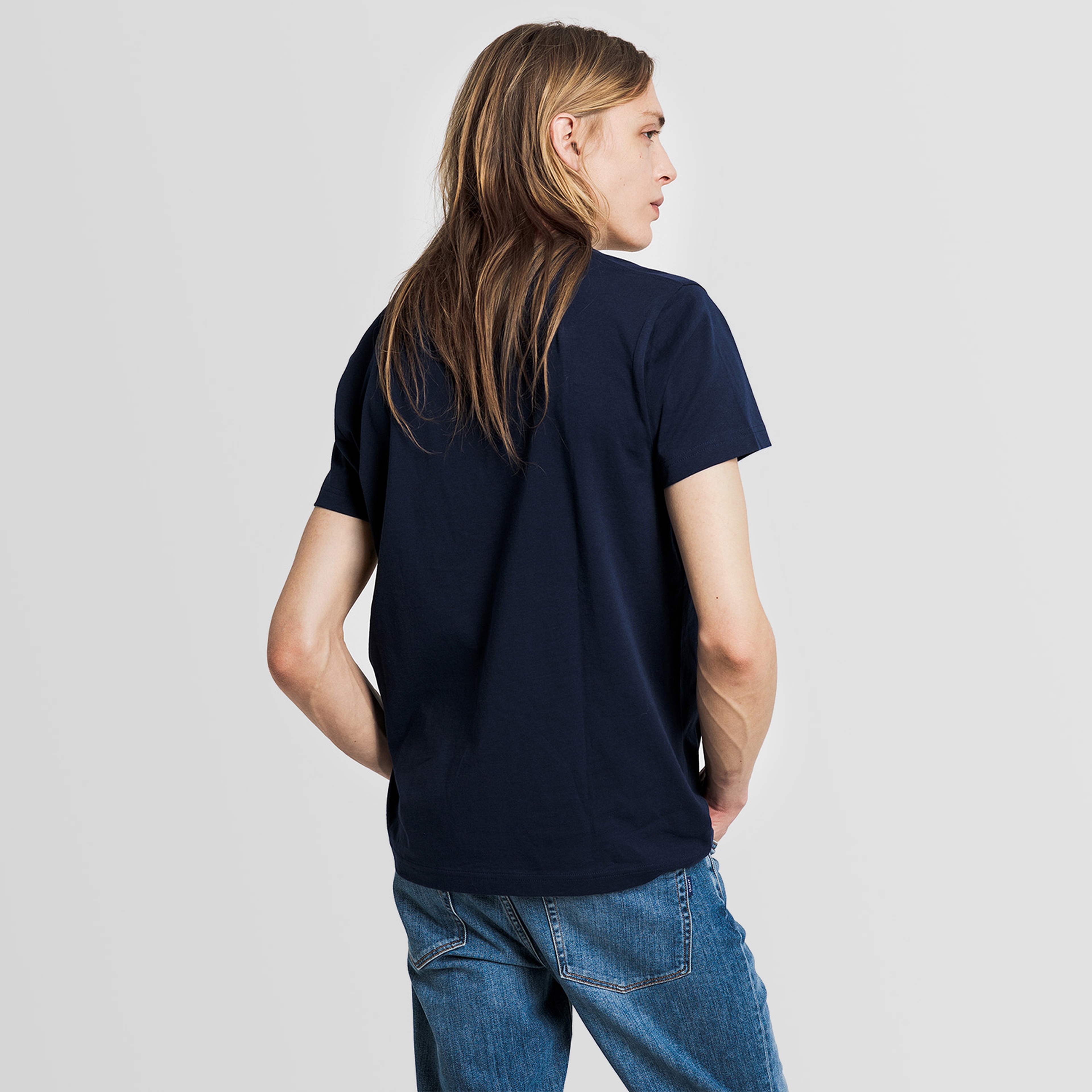 GANT Erkek Lacivert Regular Fit Bisiklet Yaka T-Shirt