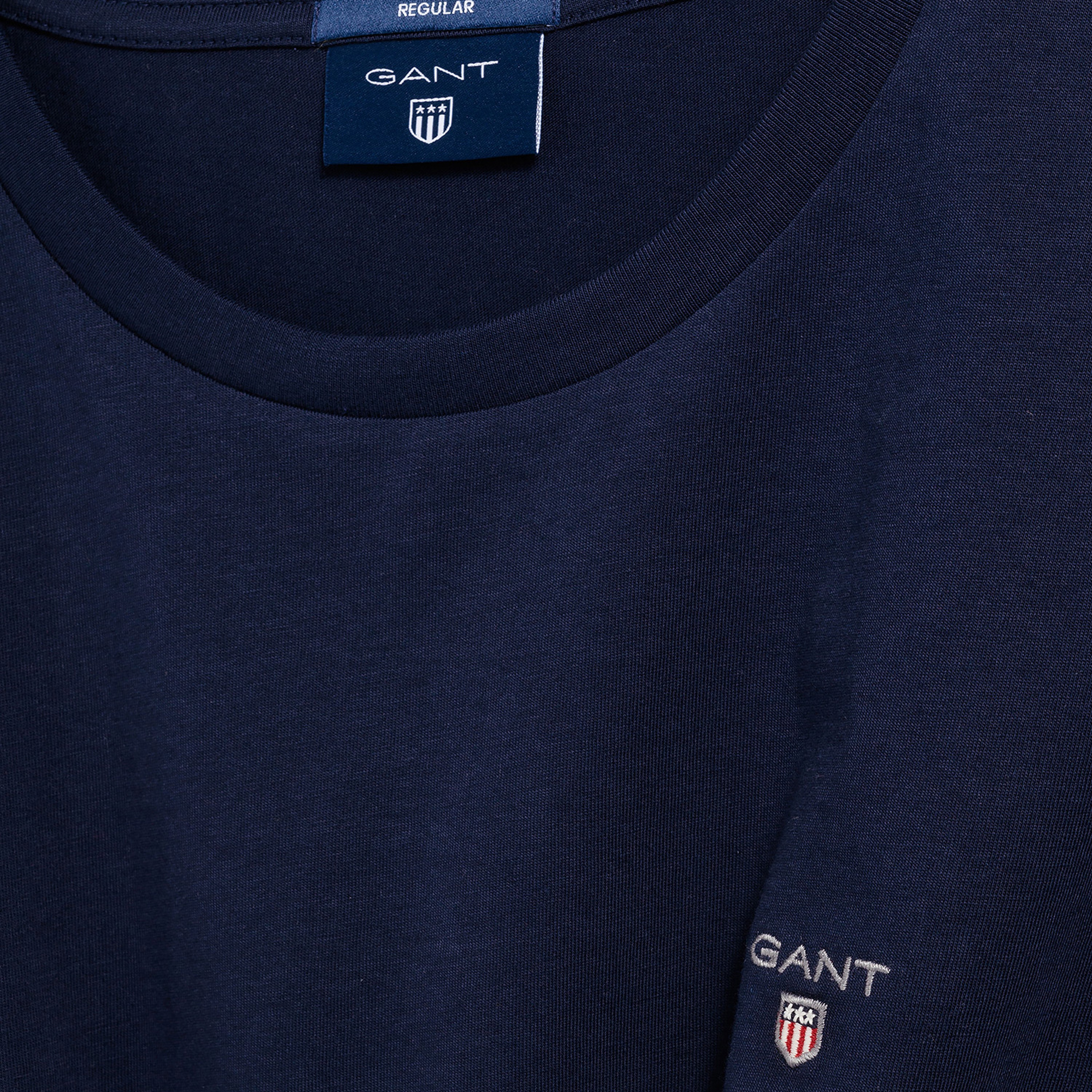 GANT Erkek Lacivert Regular Fit Bisiklet Yaka T-Shirt