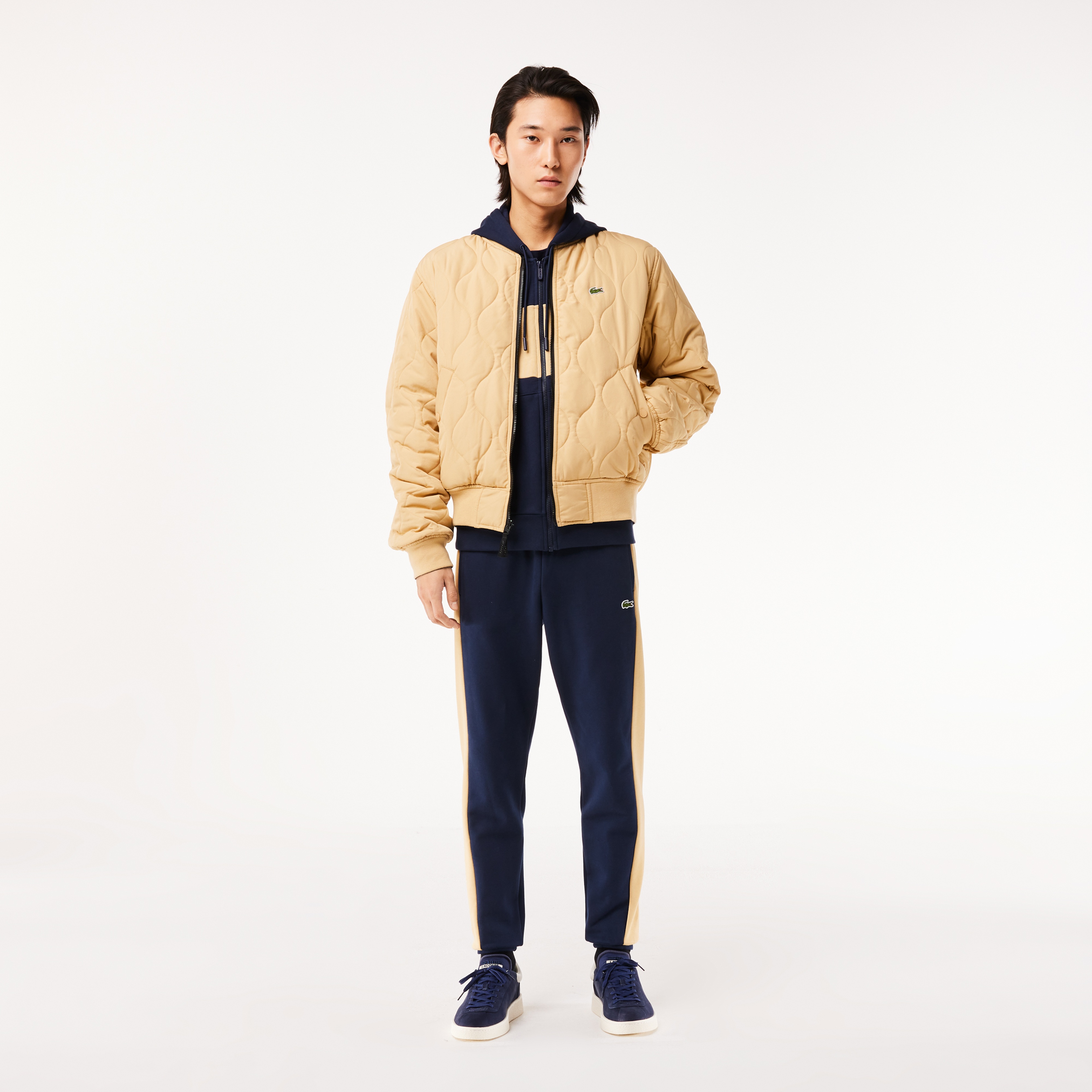 Erkek Tapered Fit Renk Bloklu Lacivert Eşofman Altı