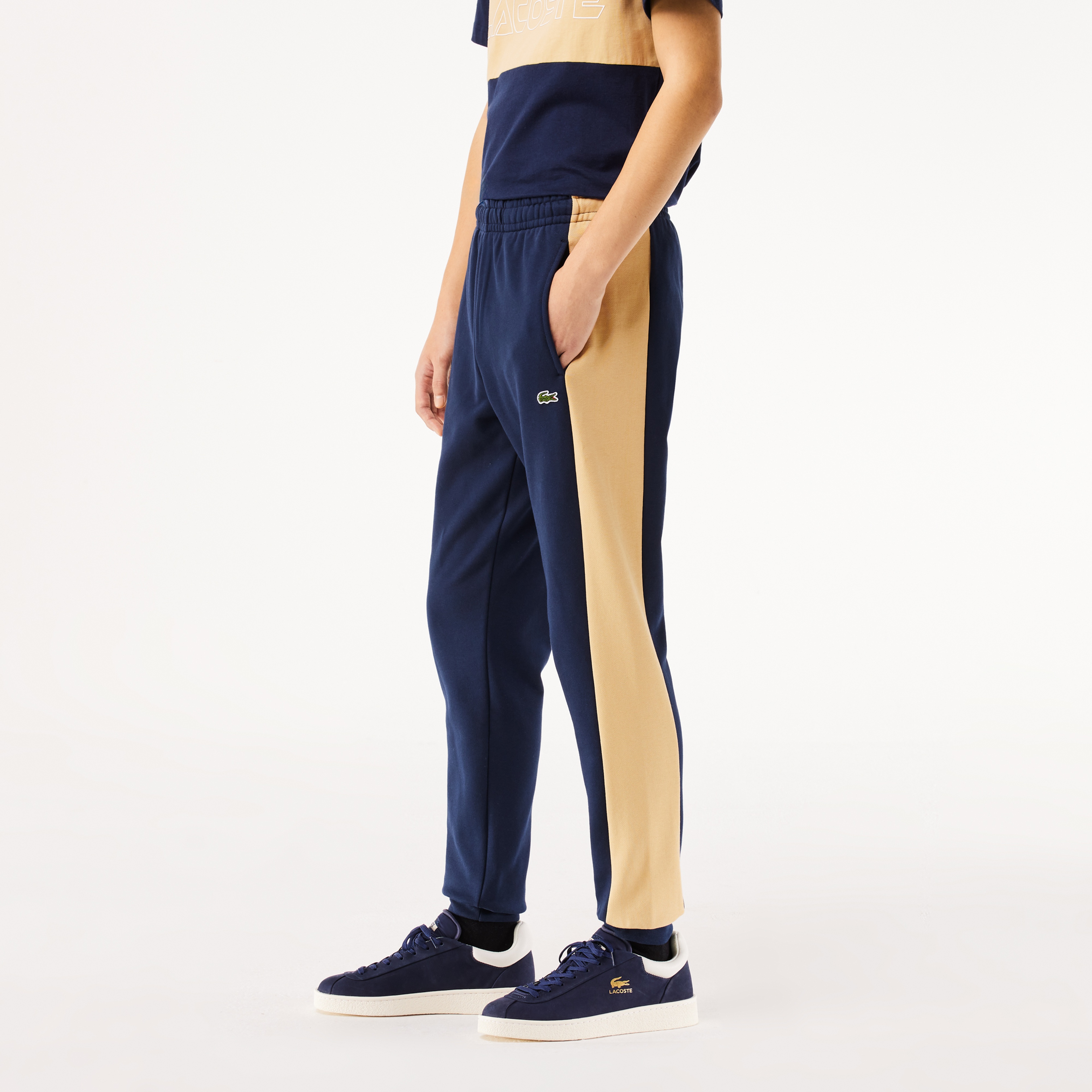 Erkek Tapered Fit Renk Bloklu Lacivert Eşofman Altı