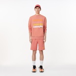 Erkek Classic Fit Bisiklet Yaka Baskılı Pembe Sweatshirt