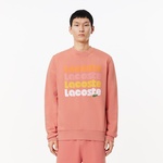 Erkek Classic Fit Bisiklet Yaka Baskılı Pembe Sweatshirt