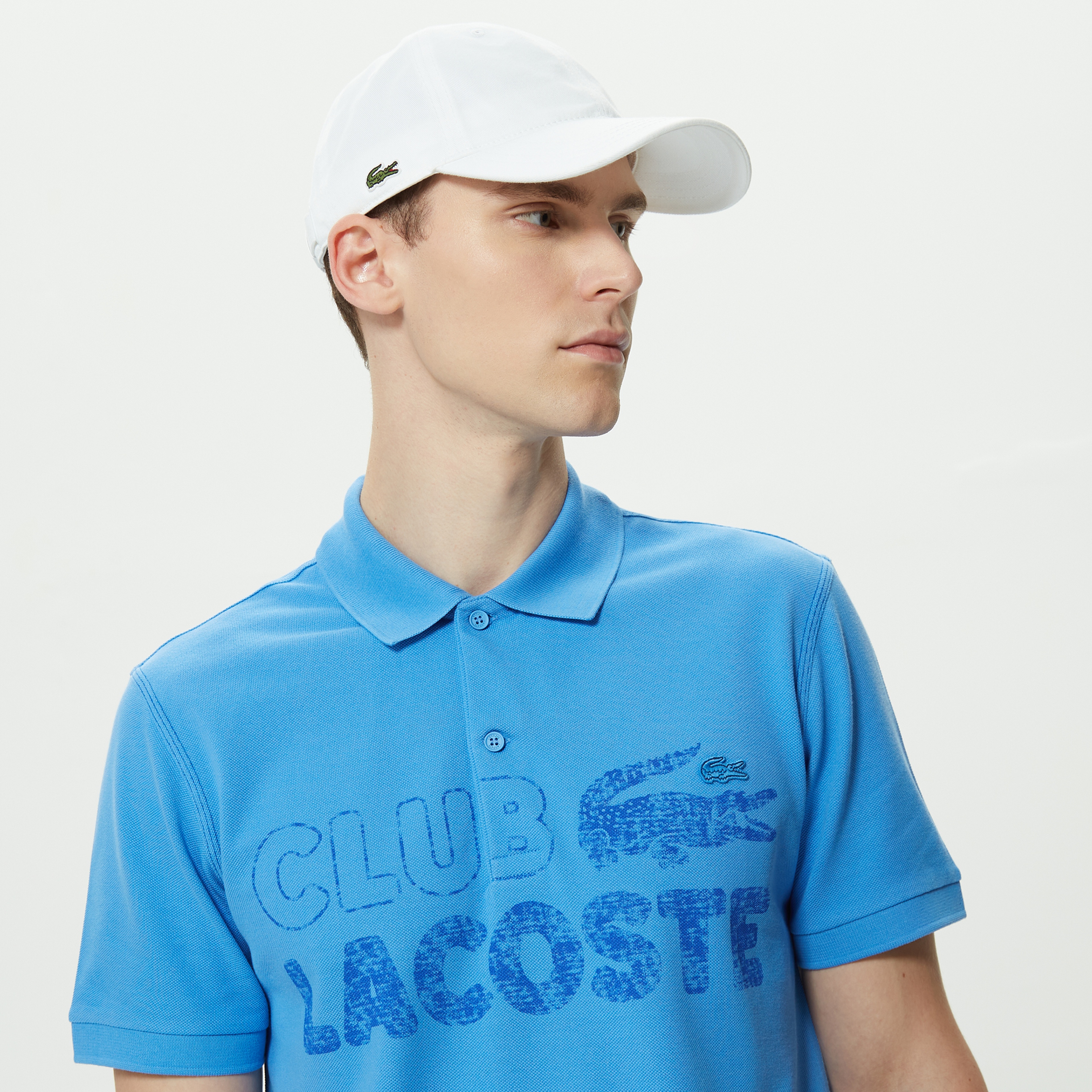 Erkek Regular Fit Baskılı Mavi Polo