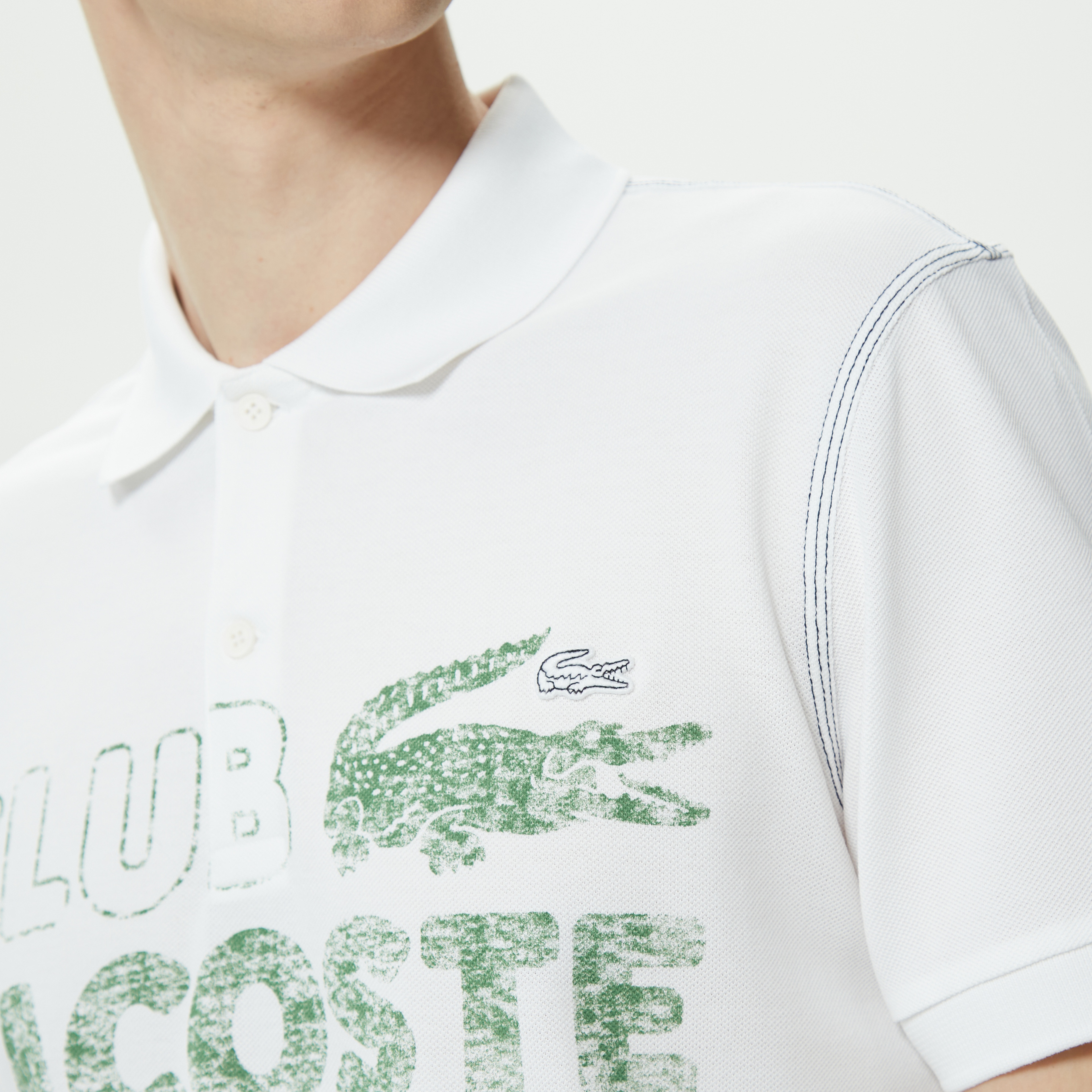 Erkek Regular Fit Baskılı Beyaz Polo