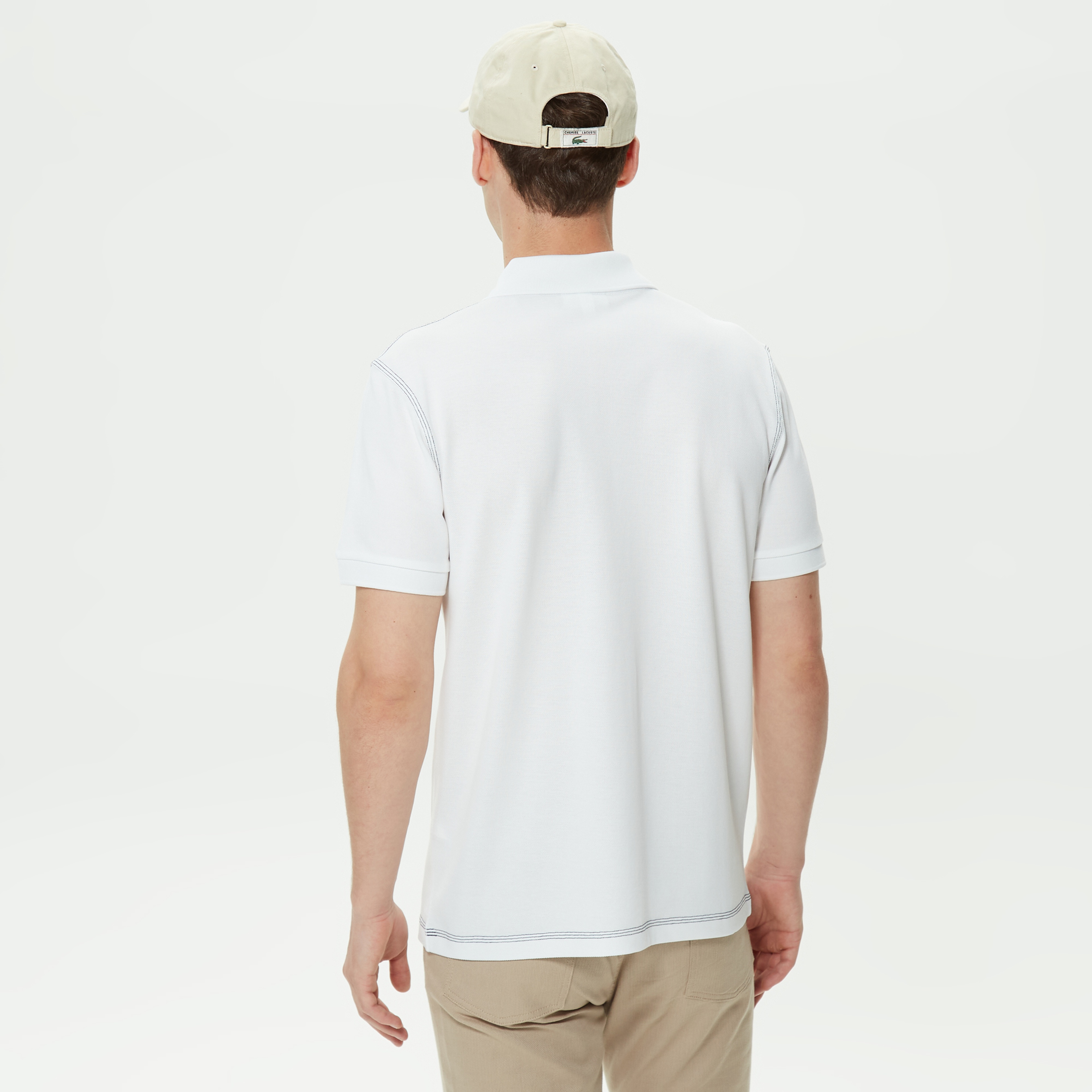 Erkek Regular Fit Baskılı Beyaz Polo